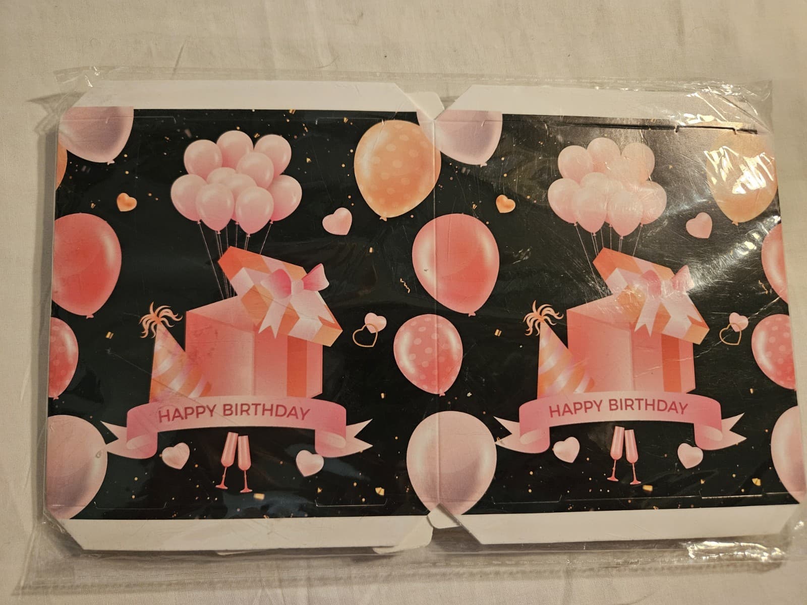 NEW Pink Happy Birthday Square Money Cash Pull Out Surprise DIY Box - Thumbnail 3