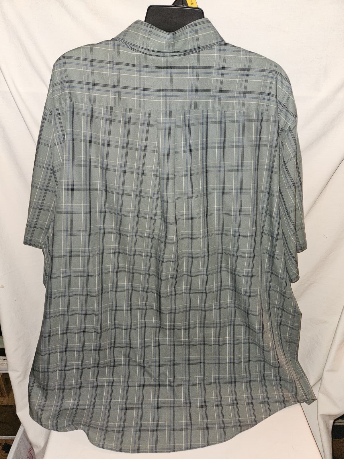 Roundtree & York 2XT Button Down Green Plaid Shirt w/ Black Blue White Stripes - Thumbnail 2