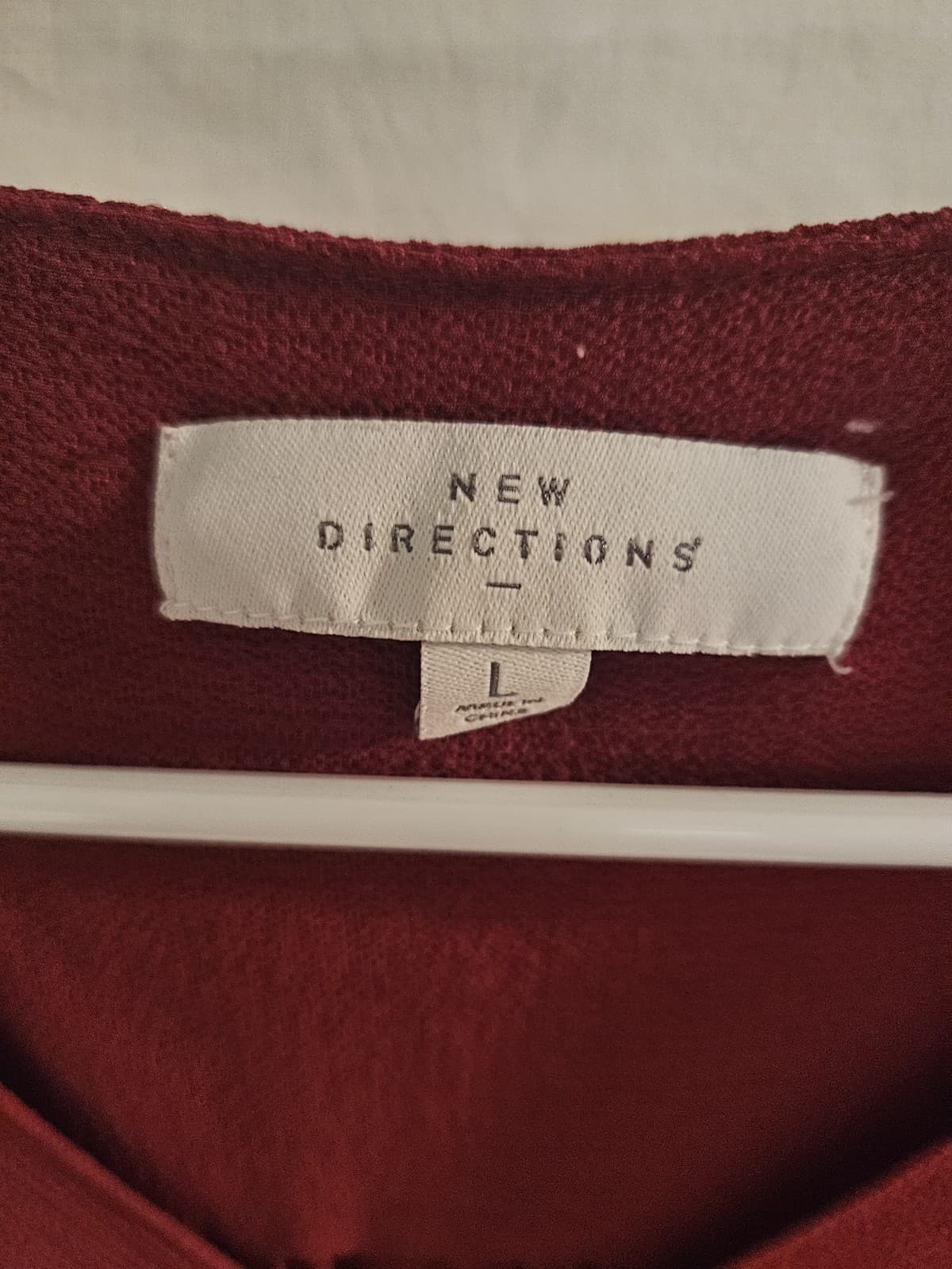 New Directions LARGE Burgundy Rust Career Blouse Pullover Top 3/4 Sleeve - Thumbnail 4