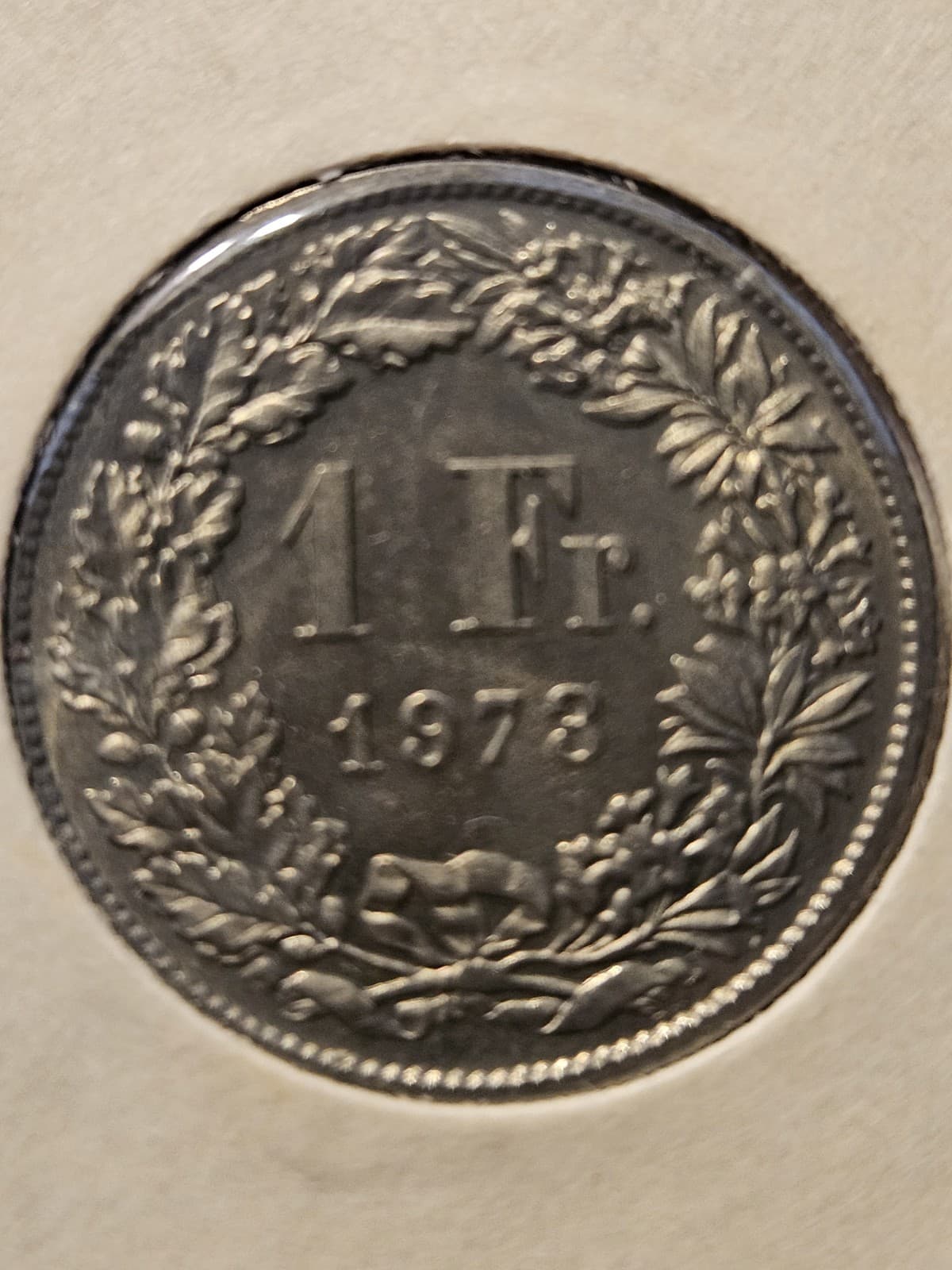 1973 Switzerland 1 Franc Coin - Thumbnail 3