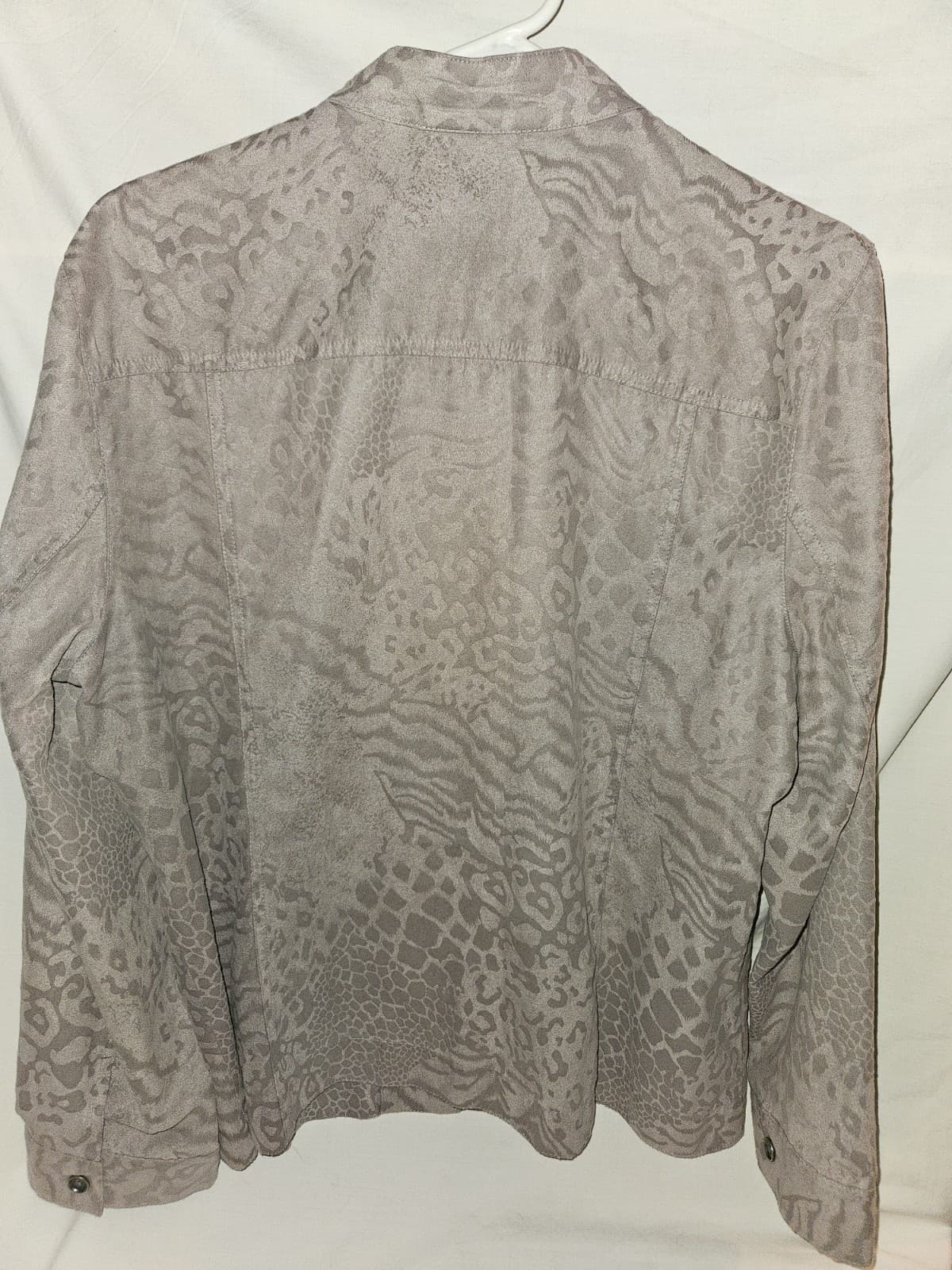 Chico's 3 Sz XL Ombre Taupe Brown Animal print L/s Casual Coat Jacket Blazer - Thumbnail 2