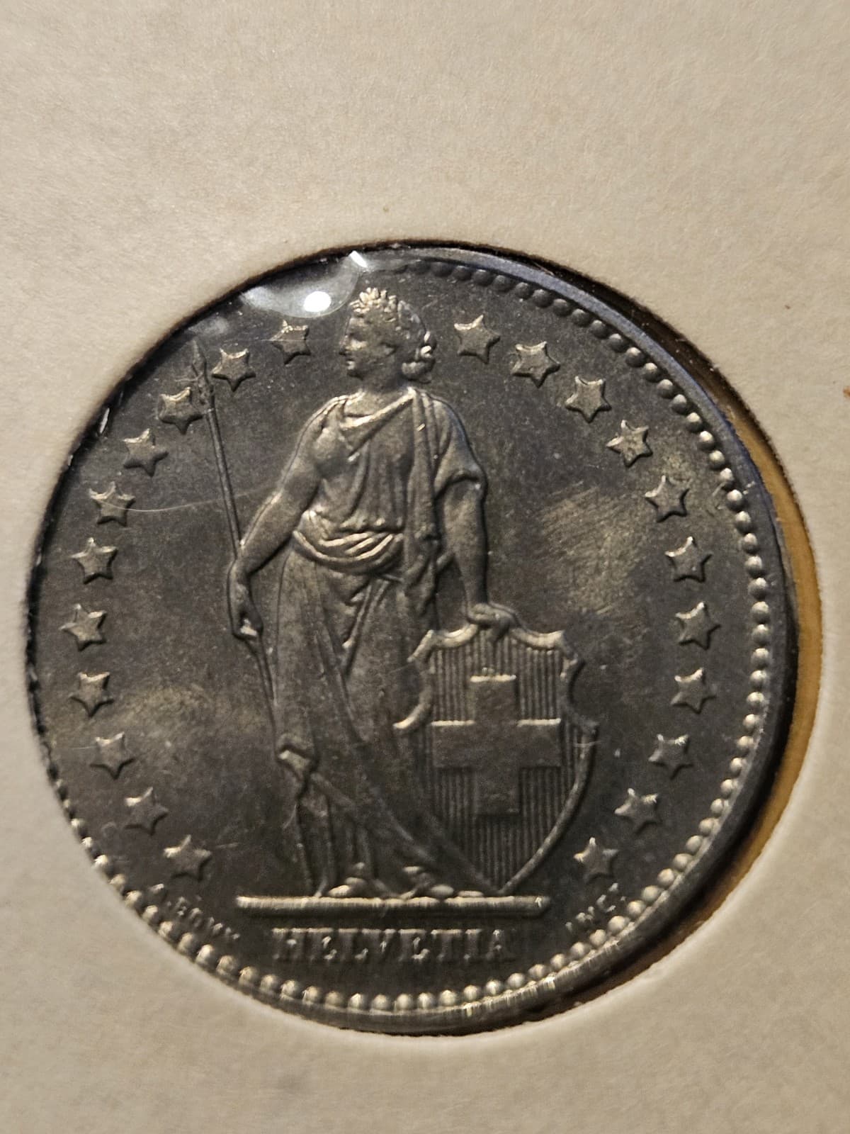 1973 Switzerland 1 Franc Coin - Thumbnail 2