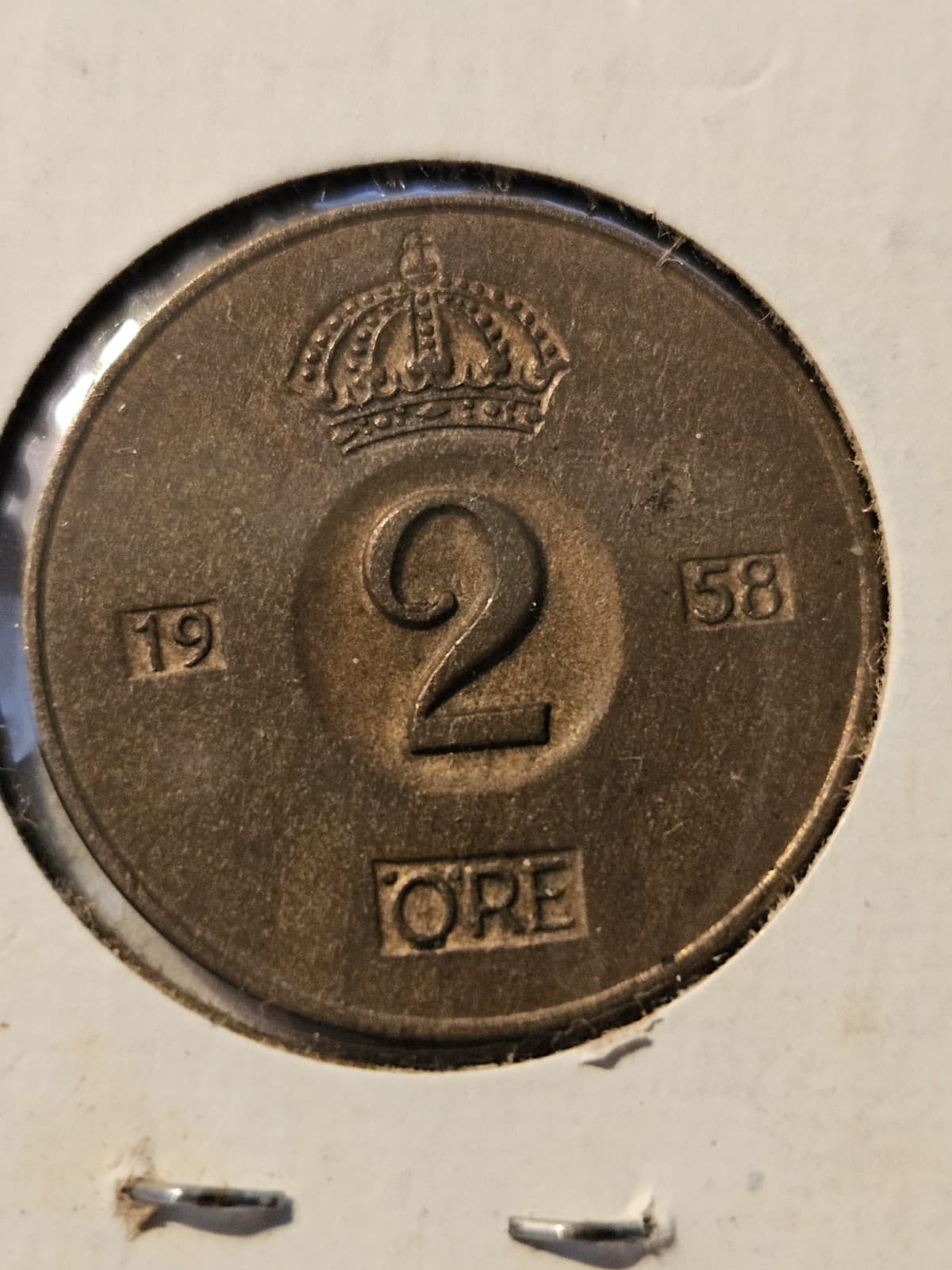 1958 Sweden 2 Ore Coin - Thumbnail 3