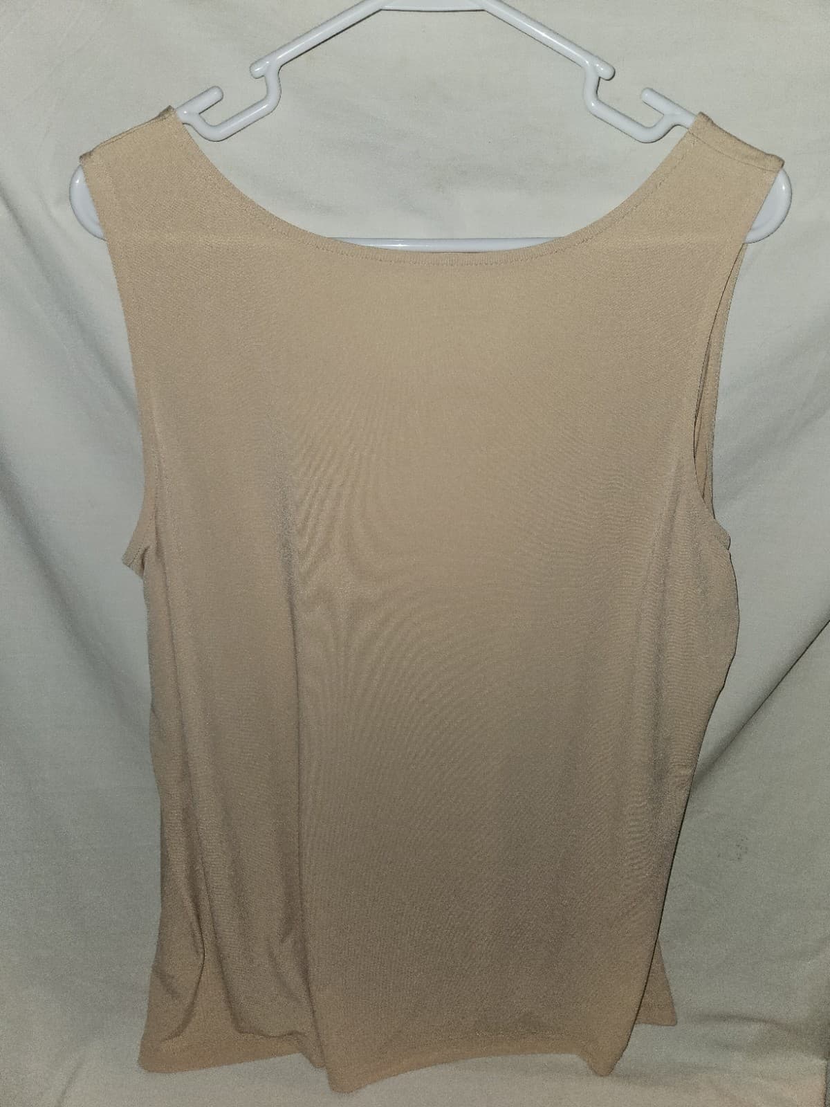 EUC Susan Graver Modern Essential XL Tan Beige Tank Top Liner Blouse Liquid Knit - Thumbnail 2
