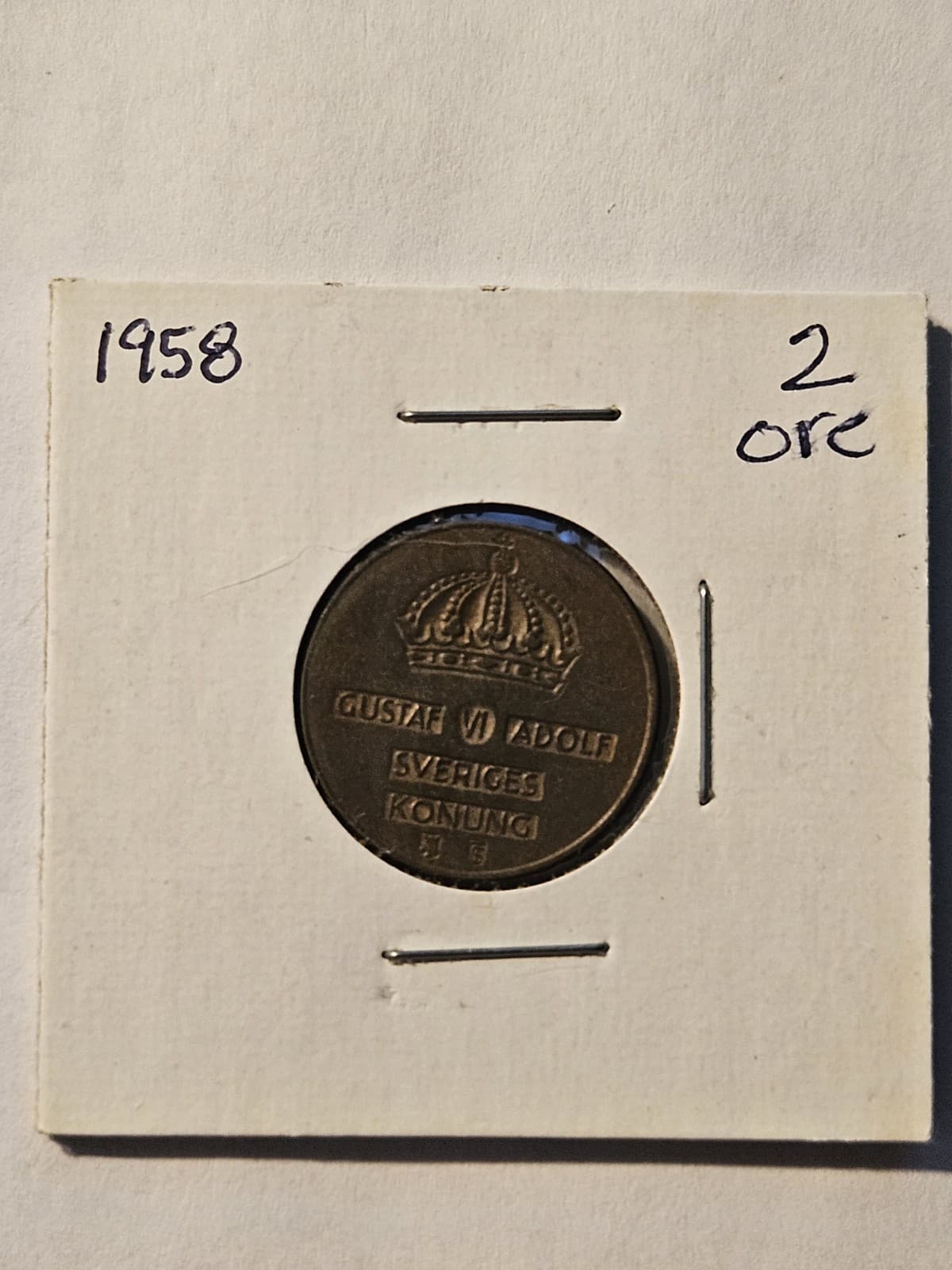 1958 Sweden 2 Ore Coin