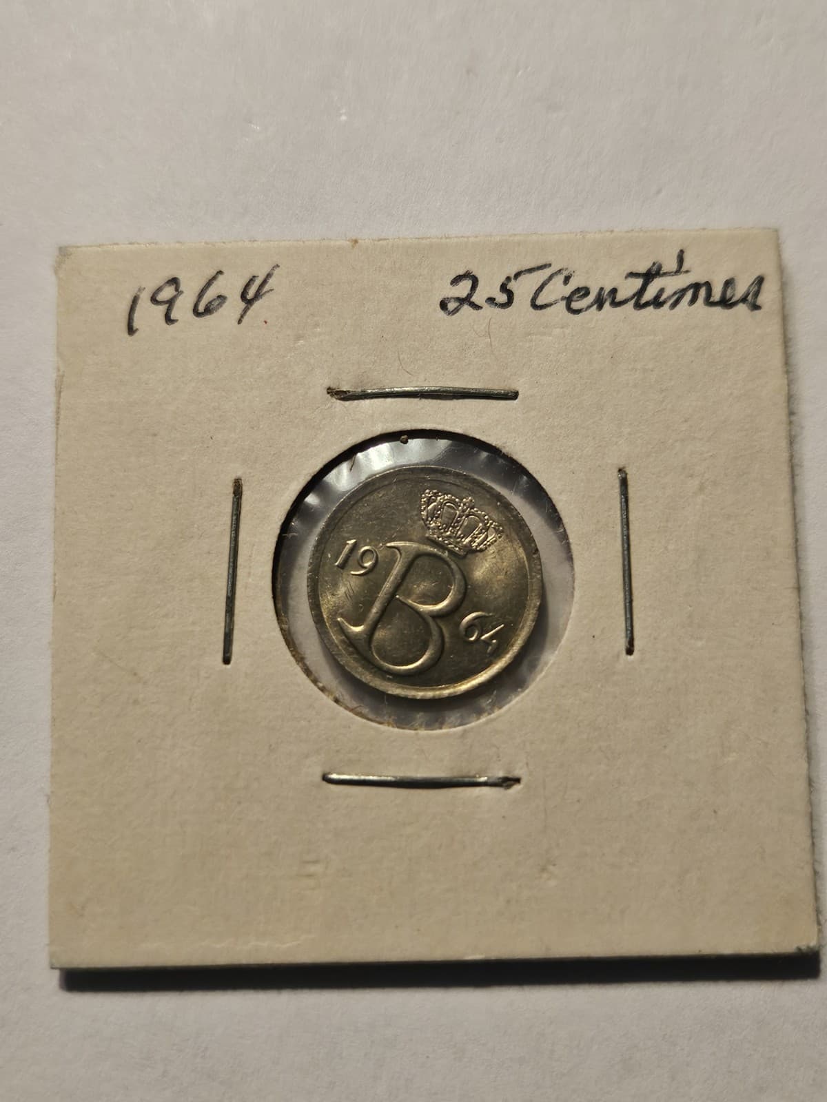 1964 Belgium 25 Centimes Coin Legend in French "Belgique"