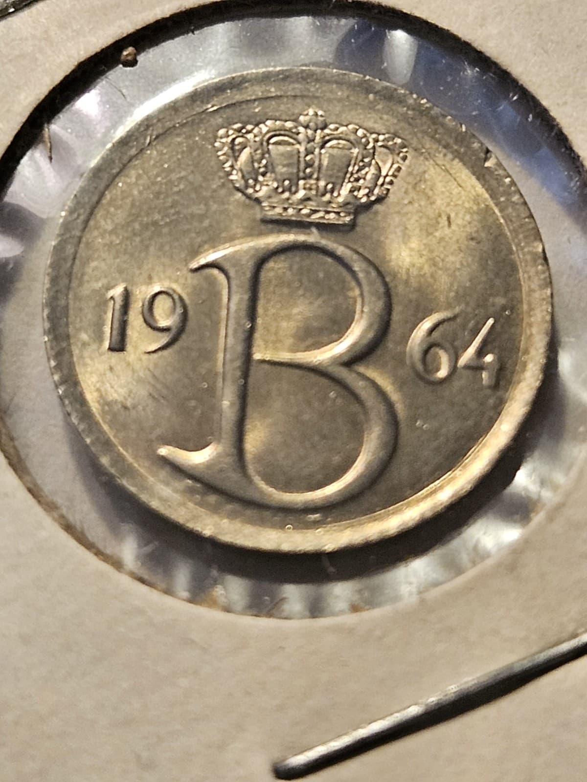 1964 Belgium 25 Centimes Coin Legend in French "Belgique" - Thumbnail 2