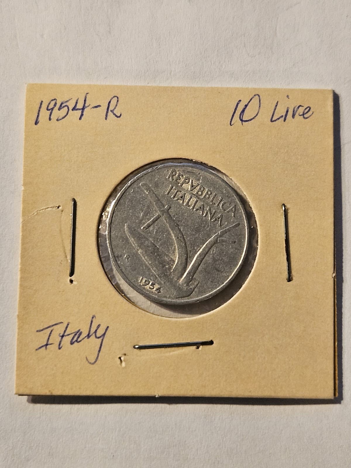 1954-R Italy Italian 10 Lire Coin