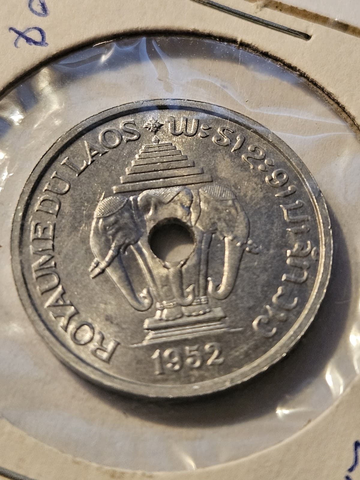 1952 Laos 50 Cent Coin AND 20 Cent Coin - Thumbnail 4