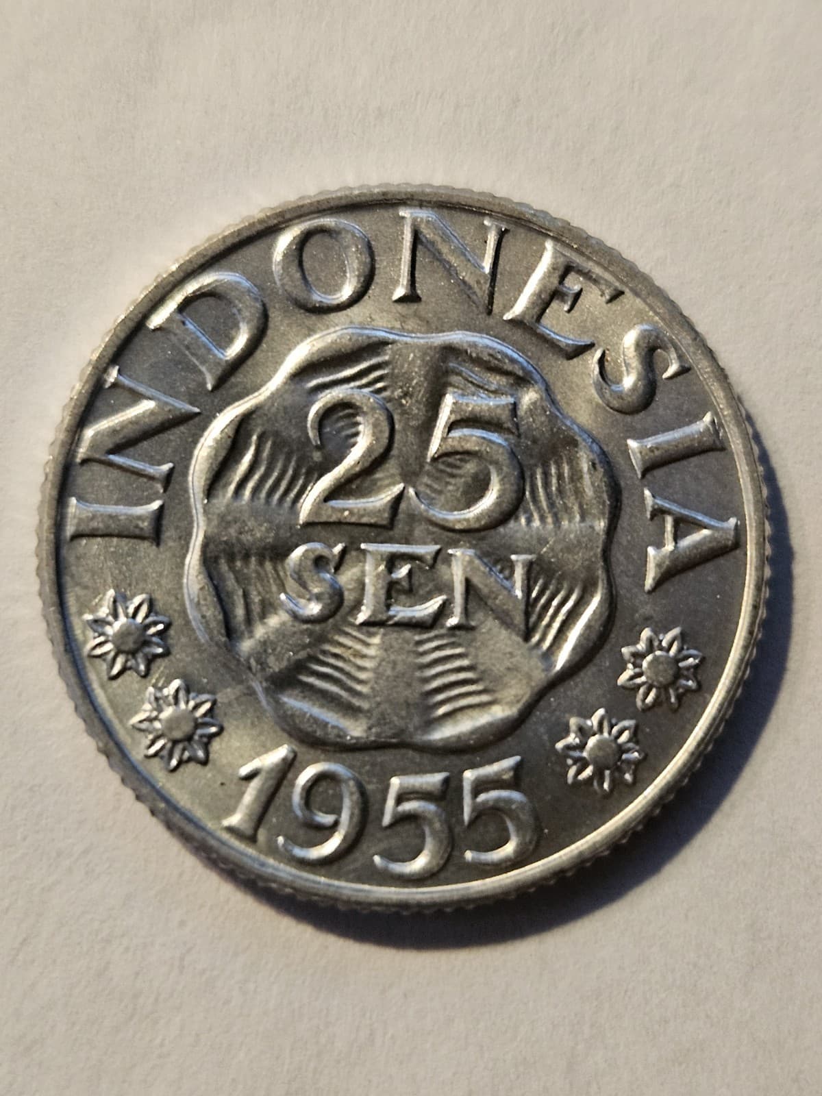 1955 Indonesia 25 Sen Coin - Thumbnail 3