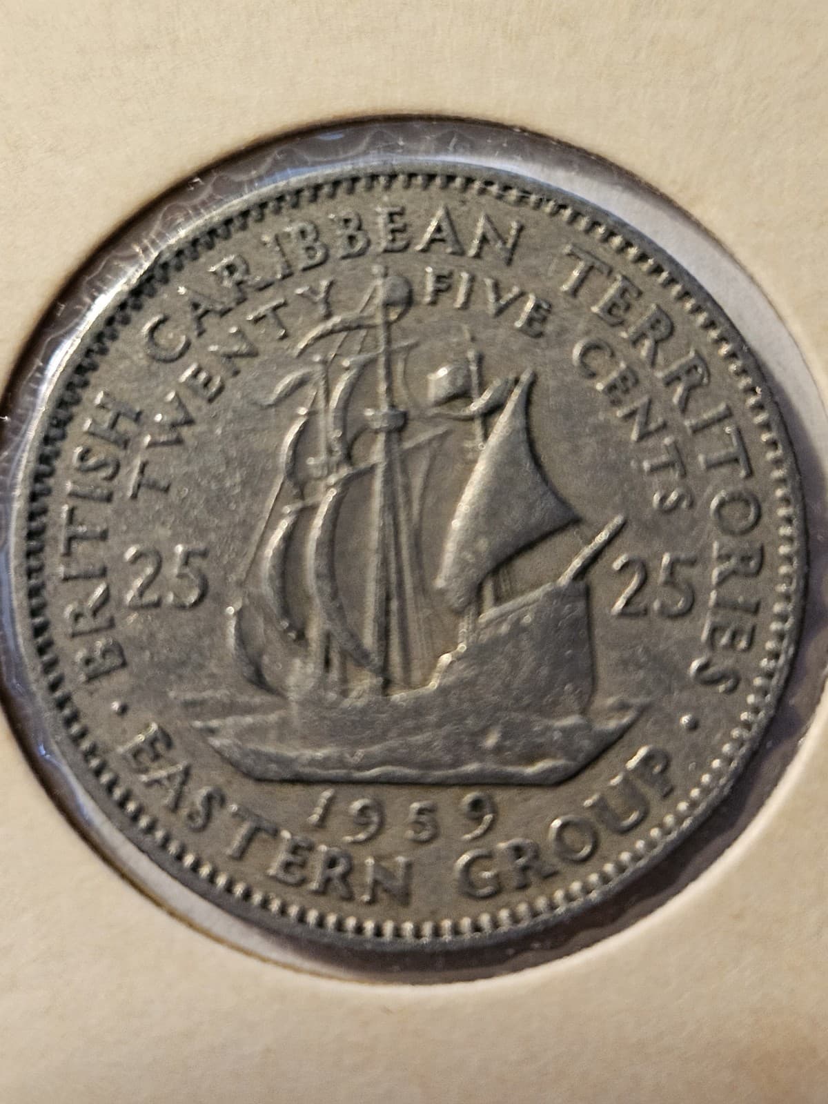 1959 British Eastern Caribbean Territories 25 Cents Coin - Thumbnail 3