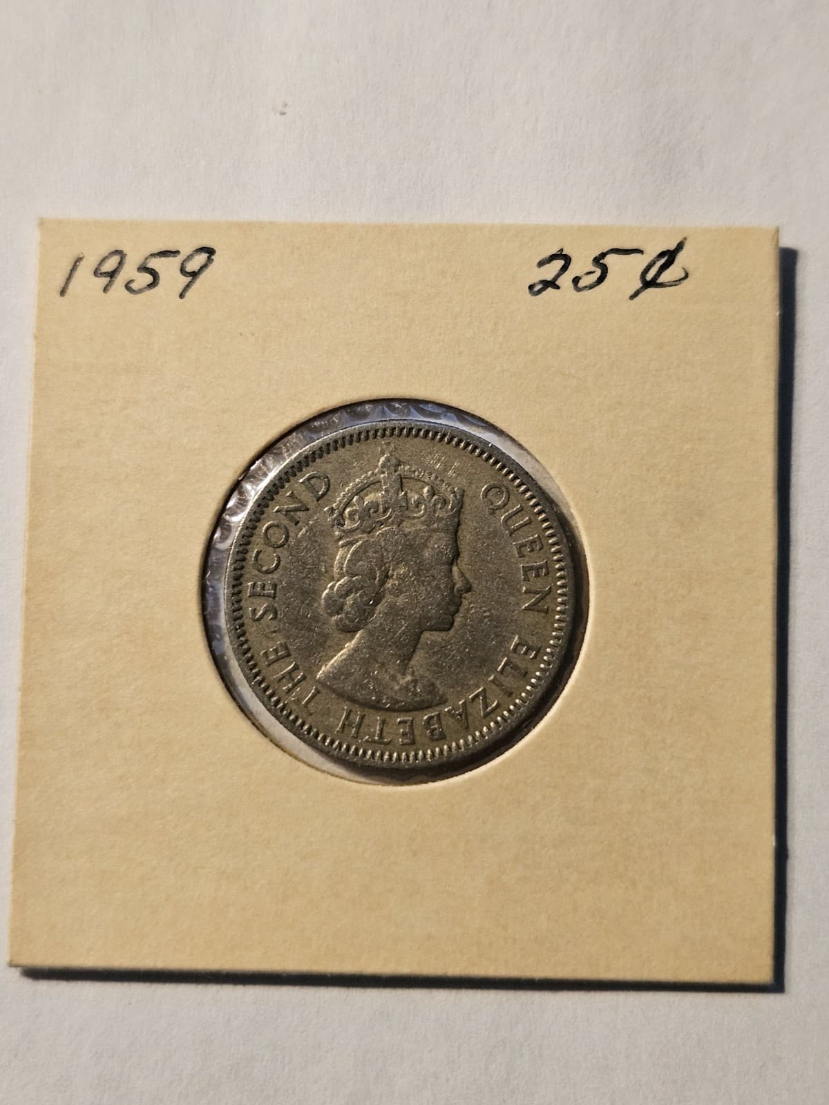 1959 British Eastern Caribbean Territories 25 Cents Coin
