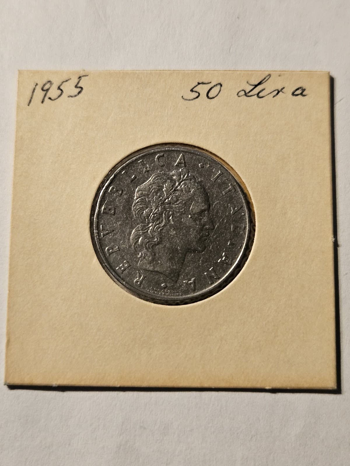 1955-R Italy Italian 50 Lire Coin