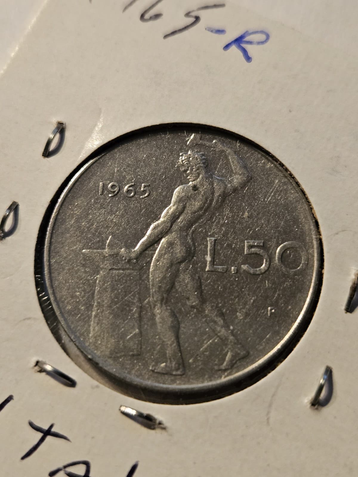 1965-R Italy Italian 50 Lire Coin - Thumbnail 2