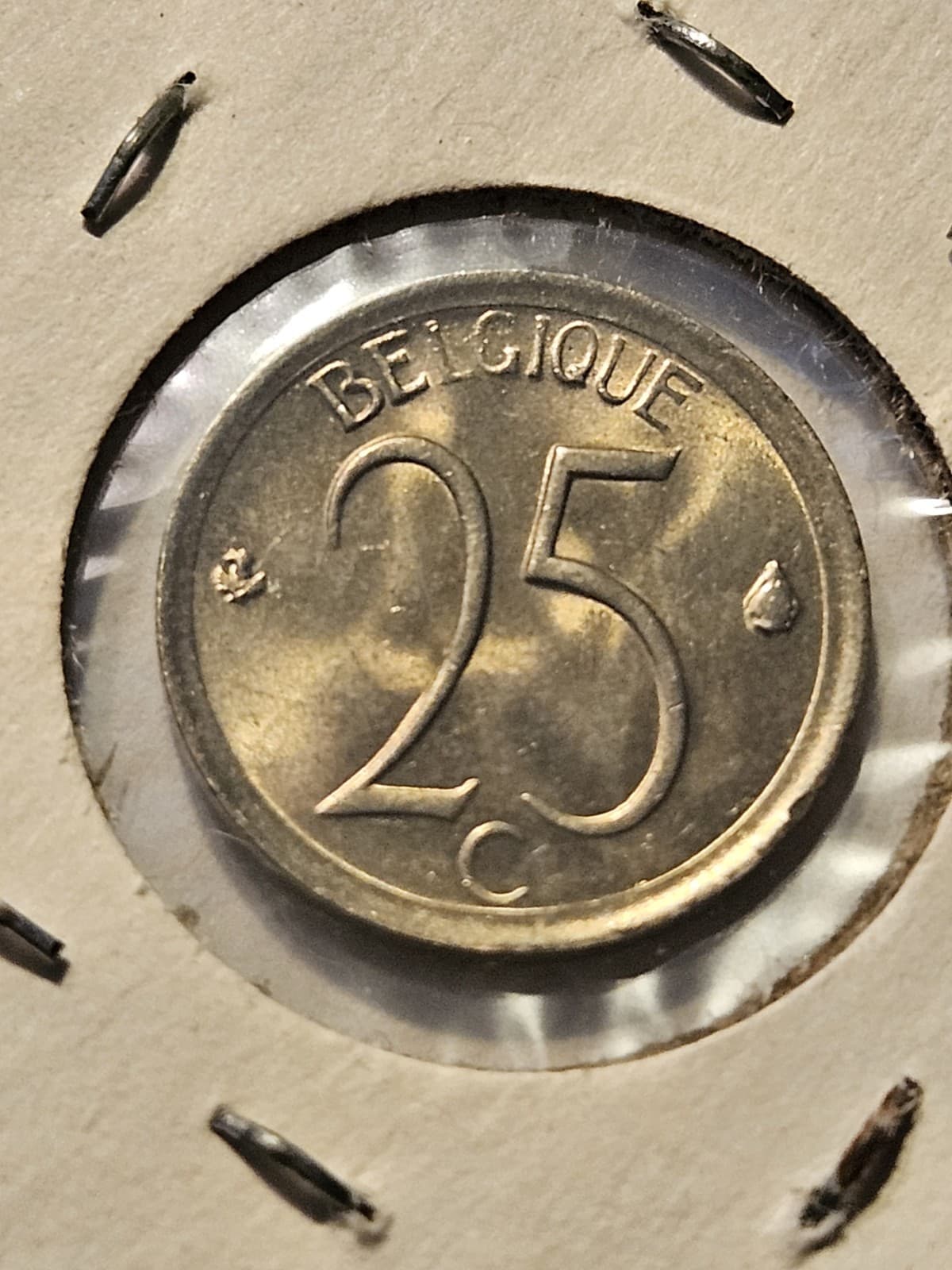 1964 Belgium 25 Centimes Coin Legend in French "Belgique" - Thumbnail 3