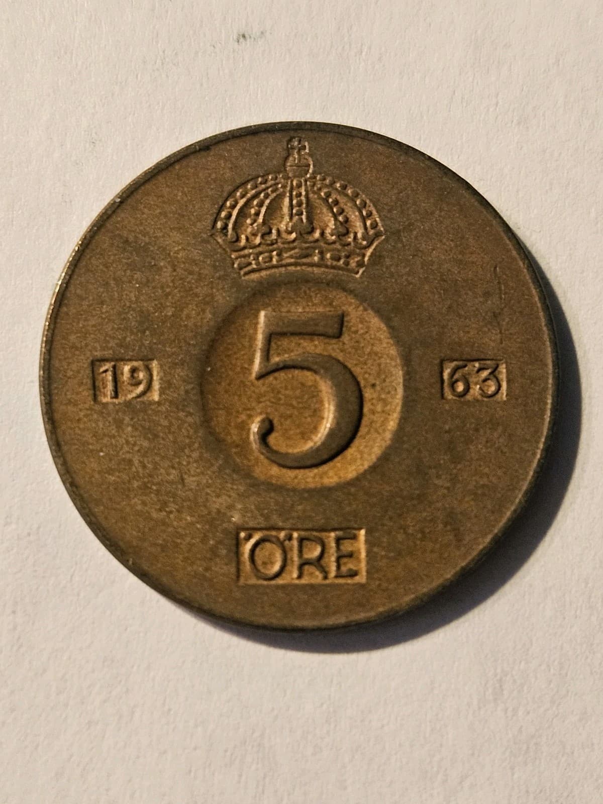 1963-U Sweden 5 Ore Coin - Thumbnail 2