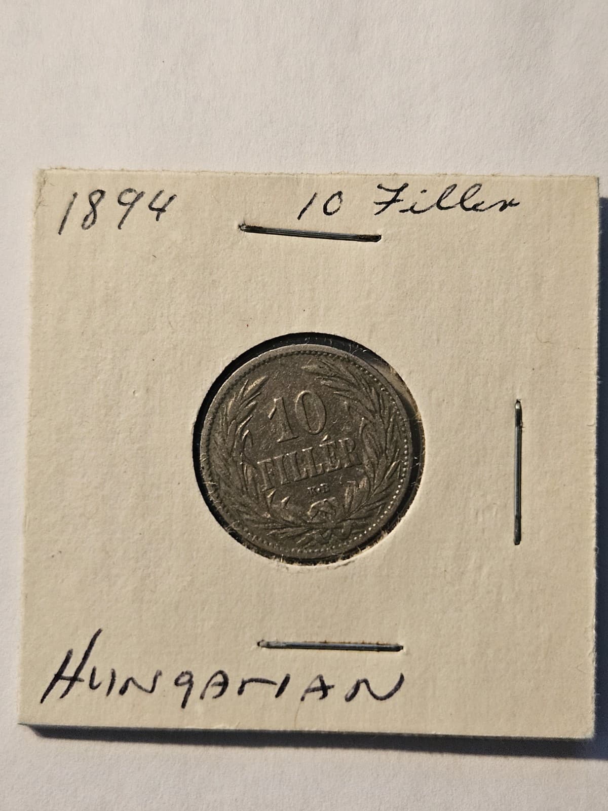 1894 KB Hungry Hungarian 10 Filler Coin