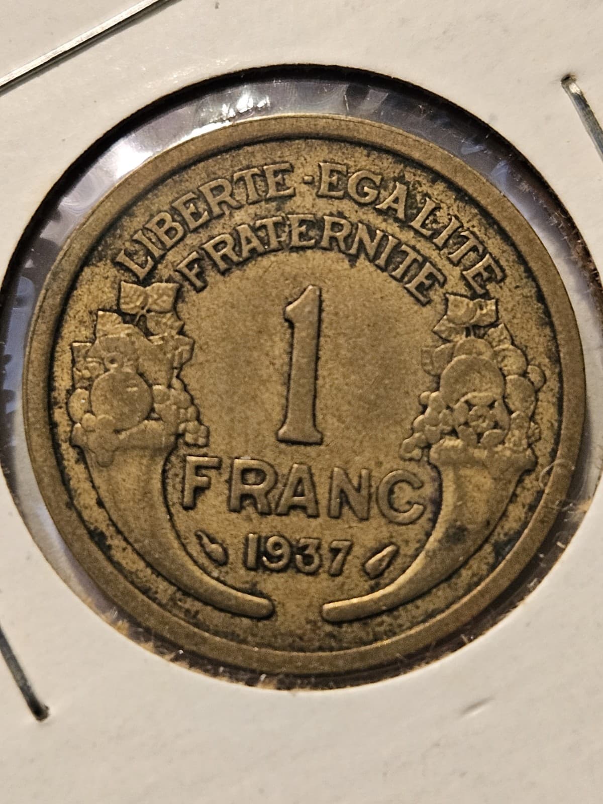 1937 France 1 Franc Coin - Thumbnail 2