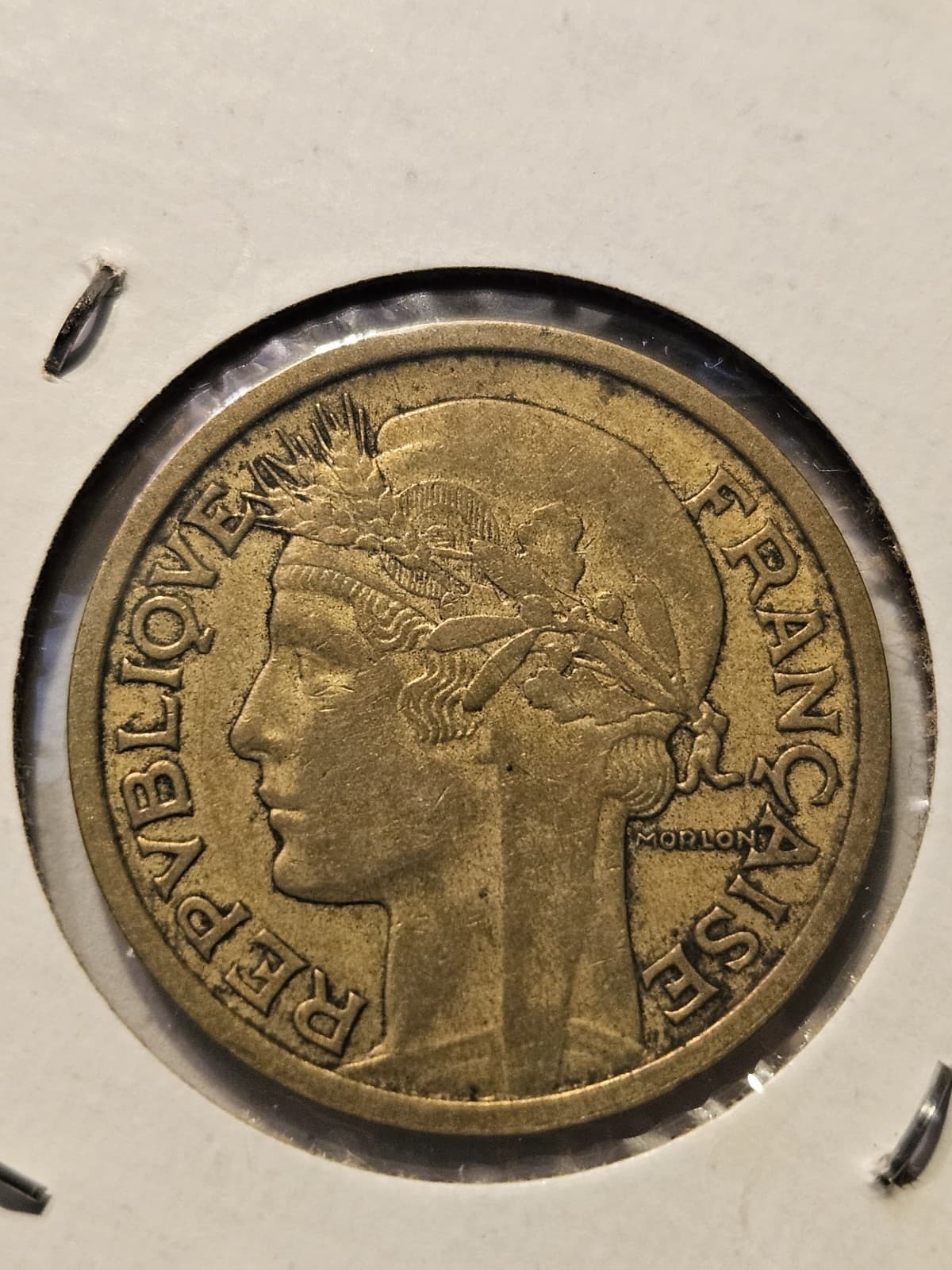 1937 France 1 Franc Coin - Thumbnail 3