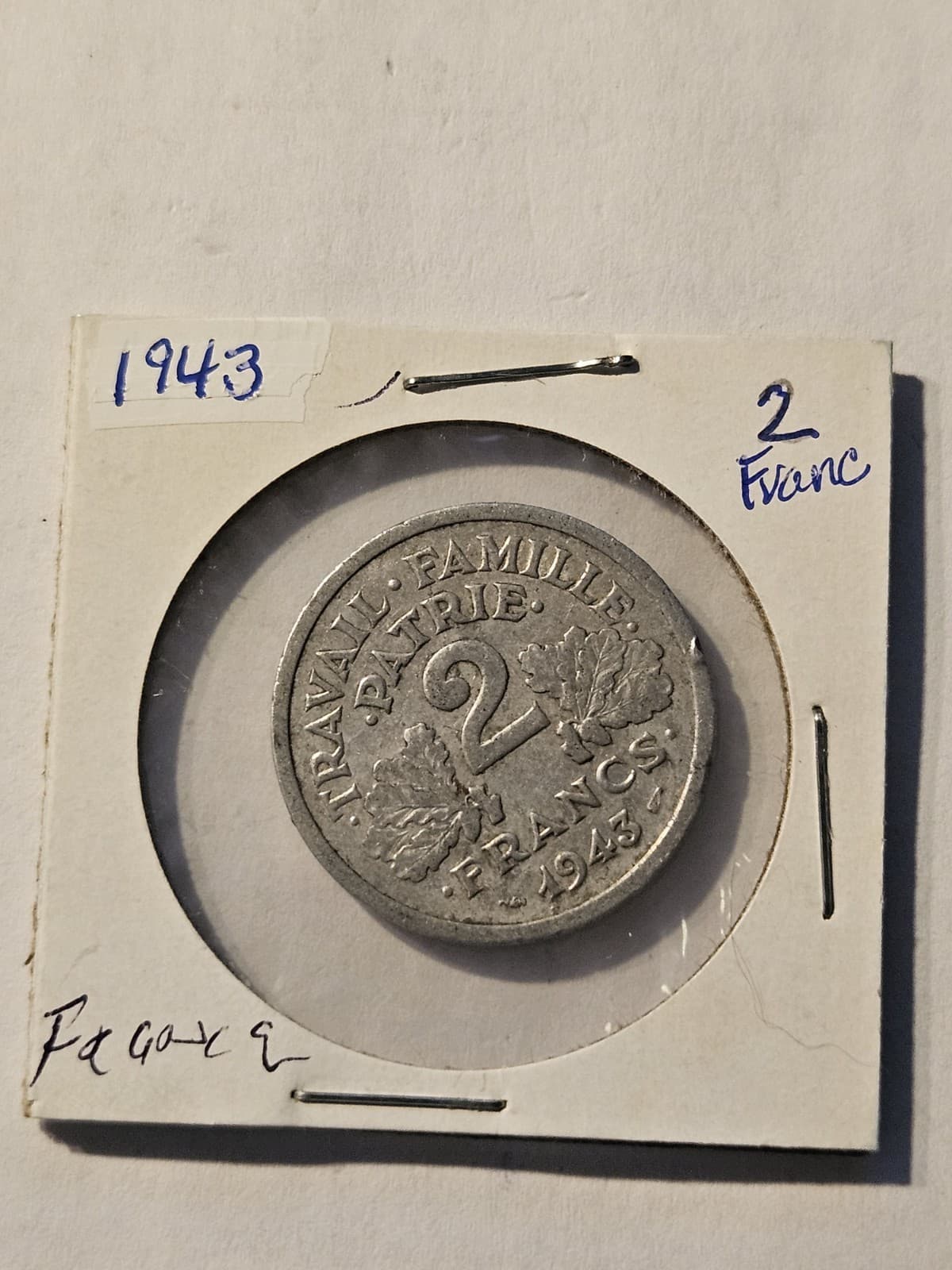 1943 France 2 Franc Coin