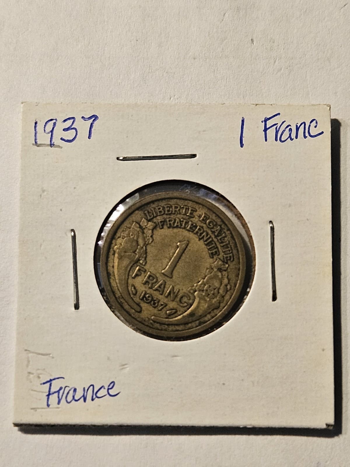 1937 France 1 Franc Coin
