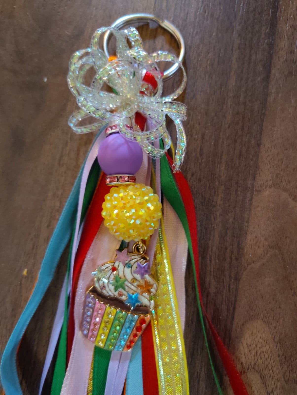 Enchanting Artisan Handmade Ribbon Tassel For Bags/Keychain/Car With Charm - Thumbnail 3