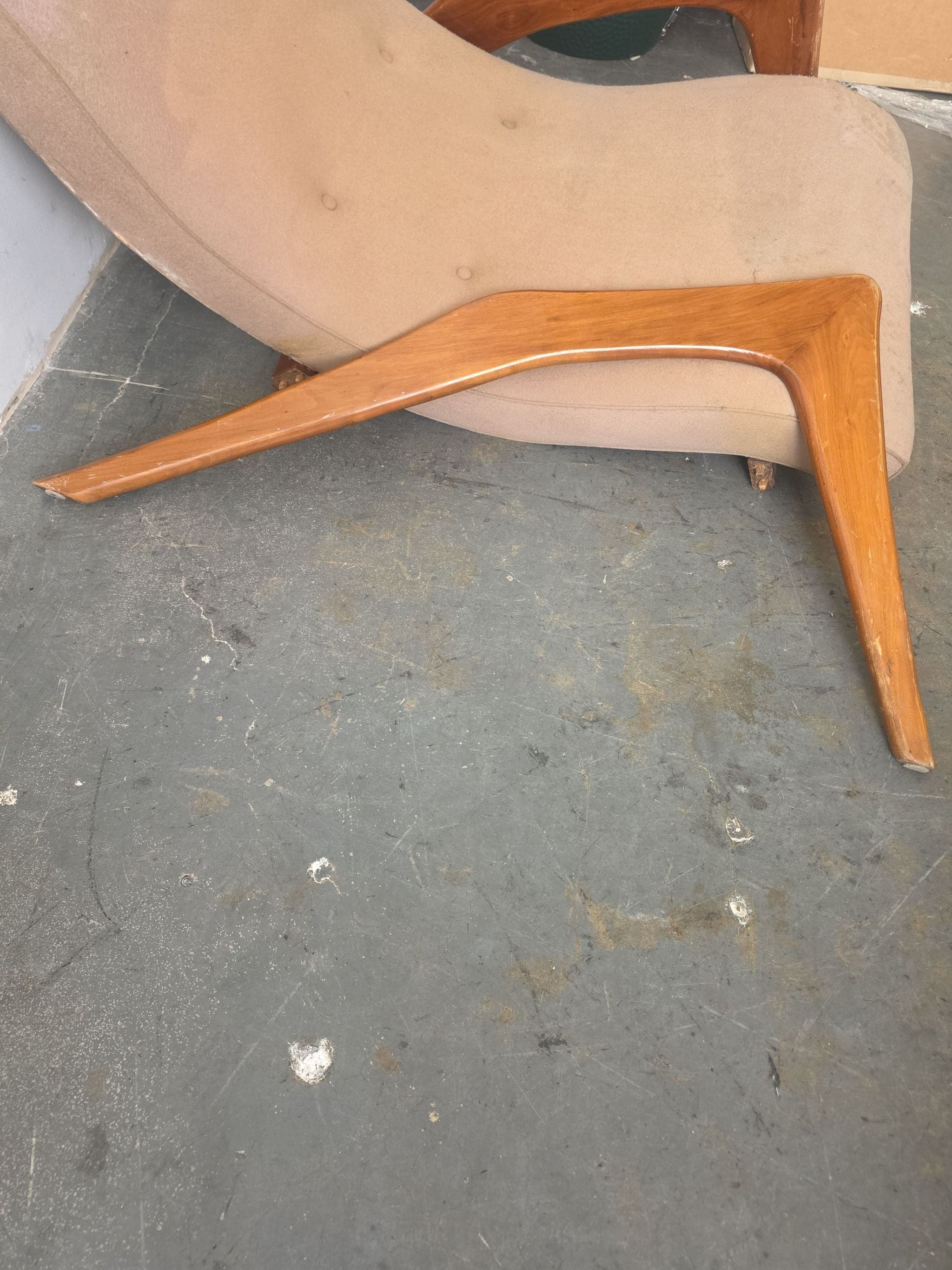 Adrian Pearsall Mid Century Crescent Lounge Chair and Ottoman - Thumbnail 11