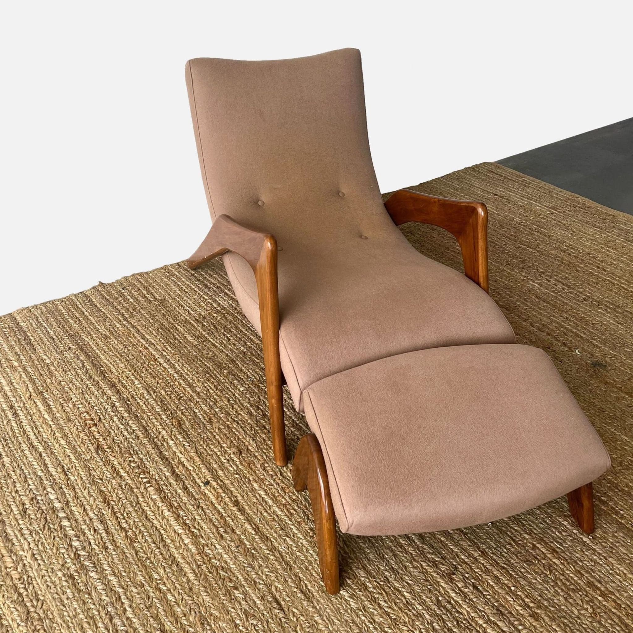 Adrian Pearsall Mid Century Crescent Lounge Chair and Ottoman - Thumbnail 2