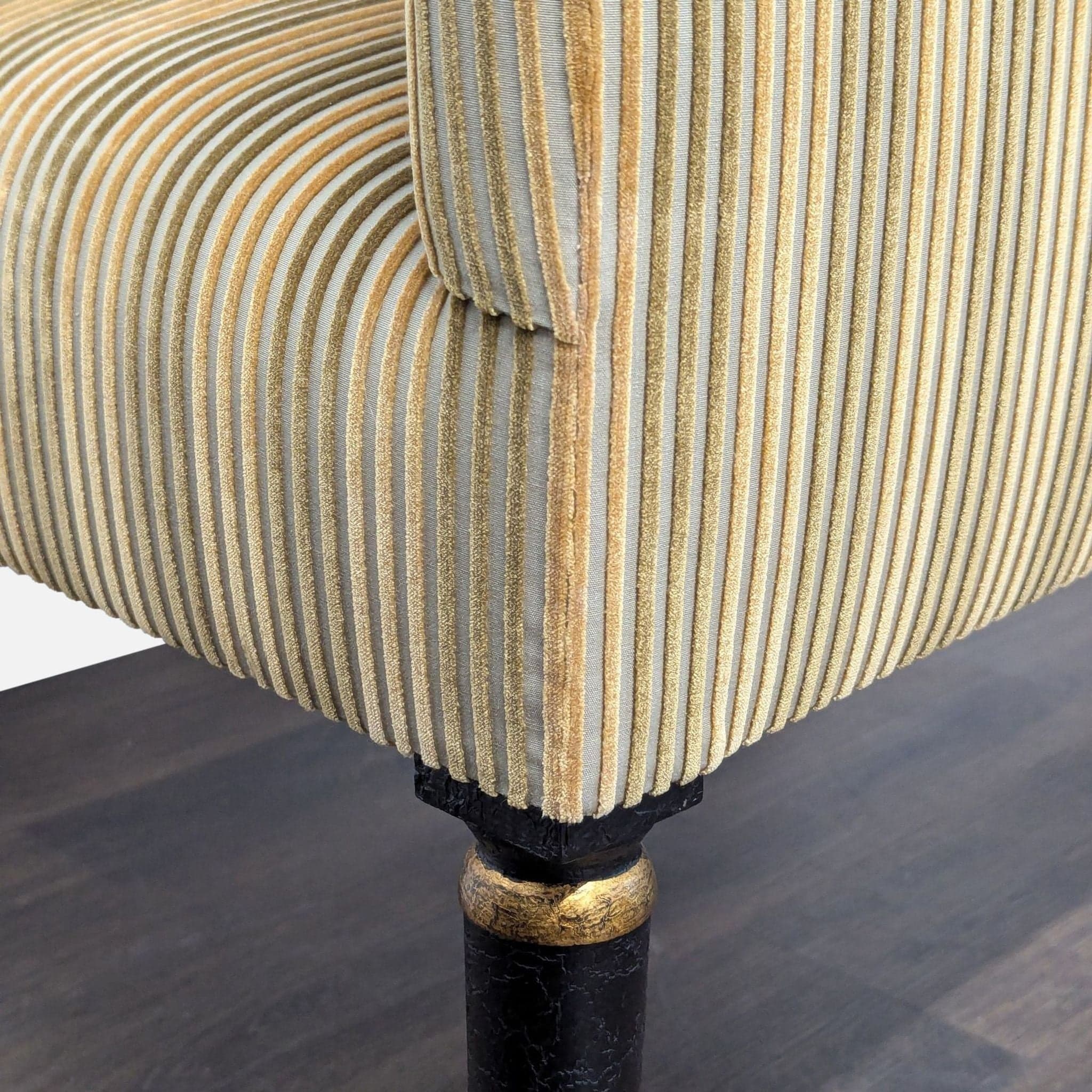 Dessin Fournir Striped Upholstered High-Back Armchair - Thumbnail 7