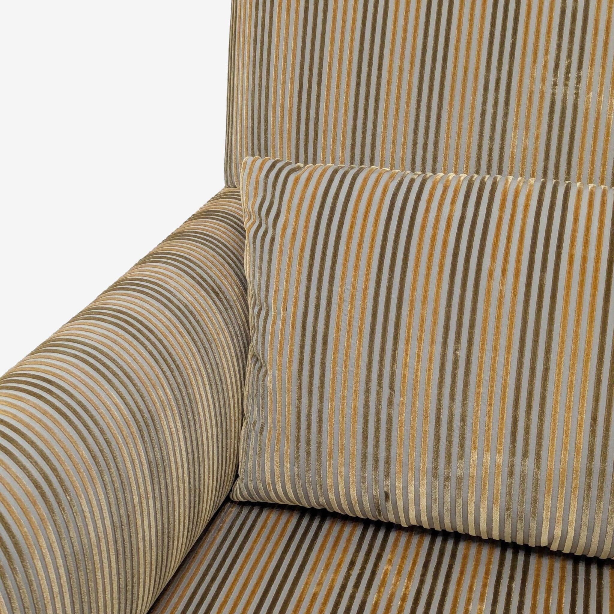 Dessin Fournir Striped Upholstered High-Back Armchair - Thumbnail 6