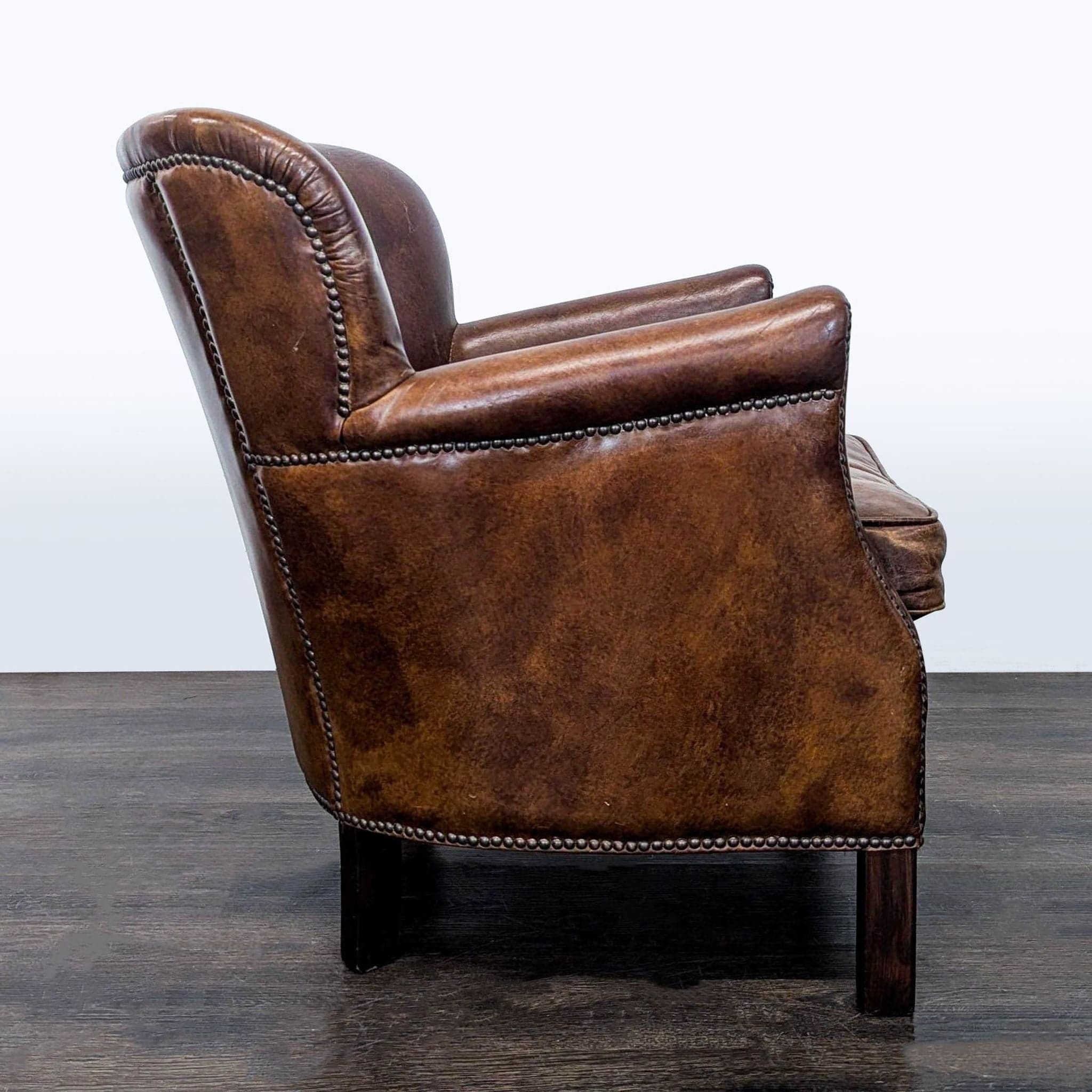 Restoration Hardware Professor Leather Lounge Chair - Thumbnail 3