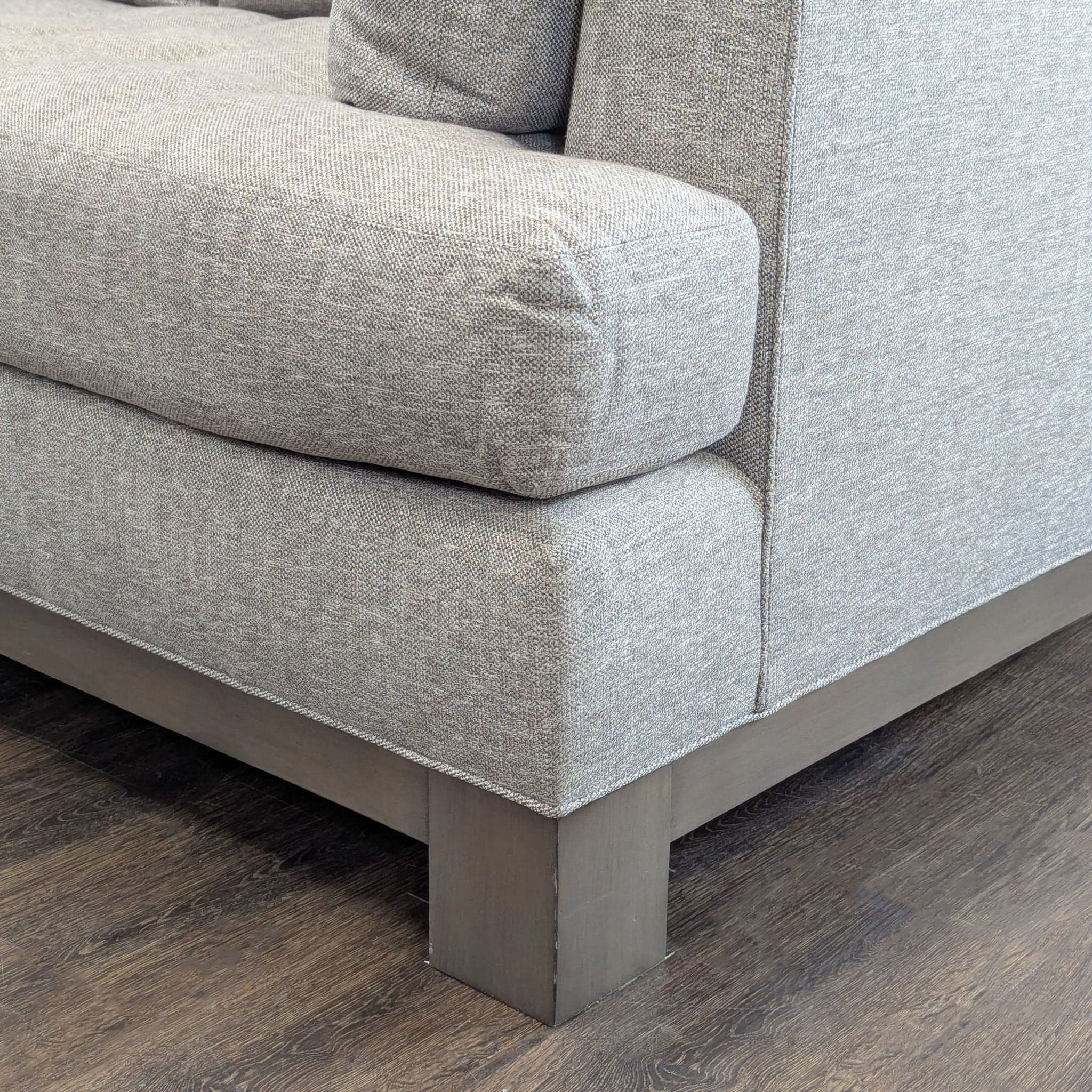 Swaim Abbott Modern Gray Sectional Sofa with Tufted Chaise - Thumbnail 3