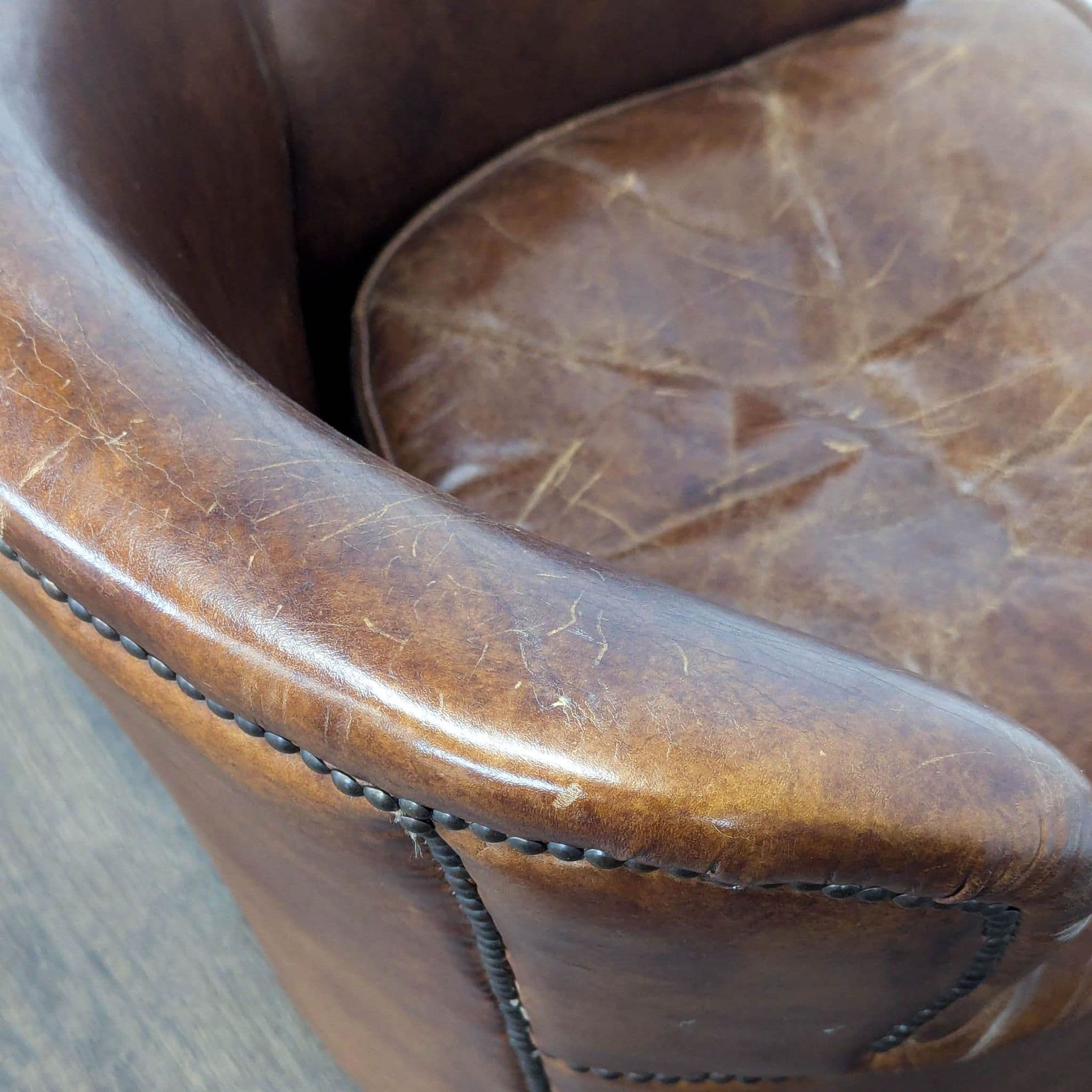 Restoration Hardware Professor Leather Lounge Chair - Thumbnail 6