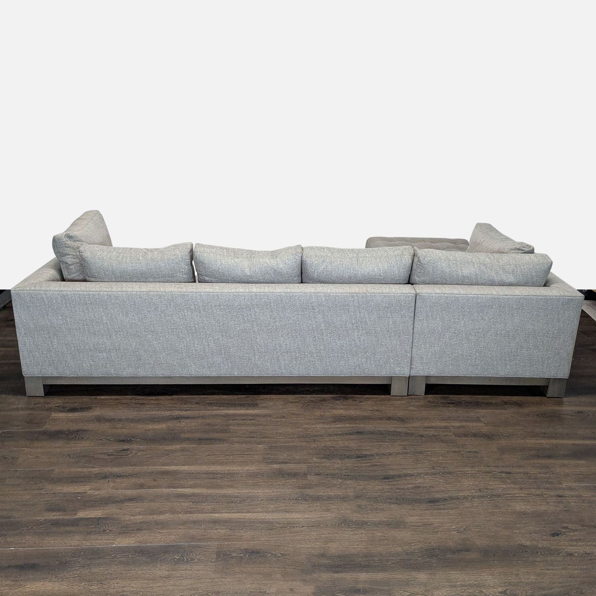 Swaim Abbott Modern Gray Sectional Sofa with Tufted Chaise - Thumbnail 6