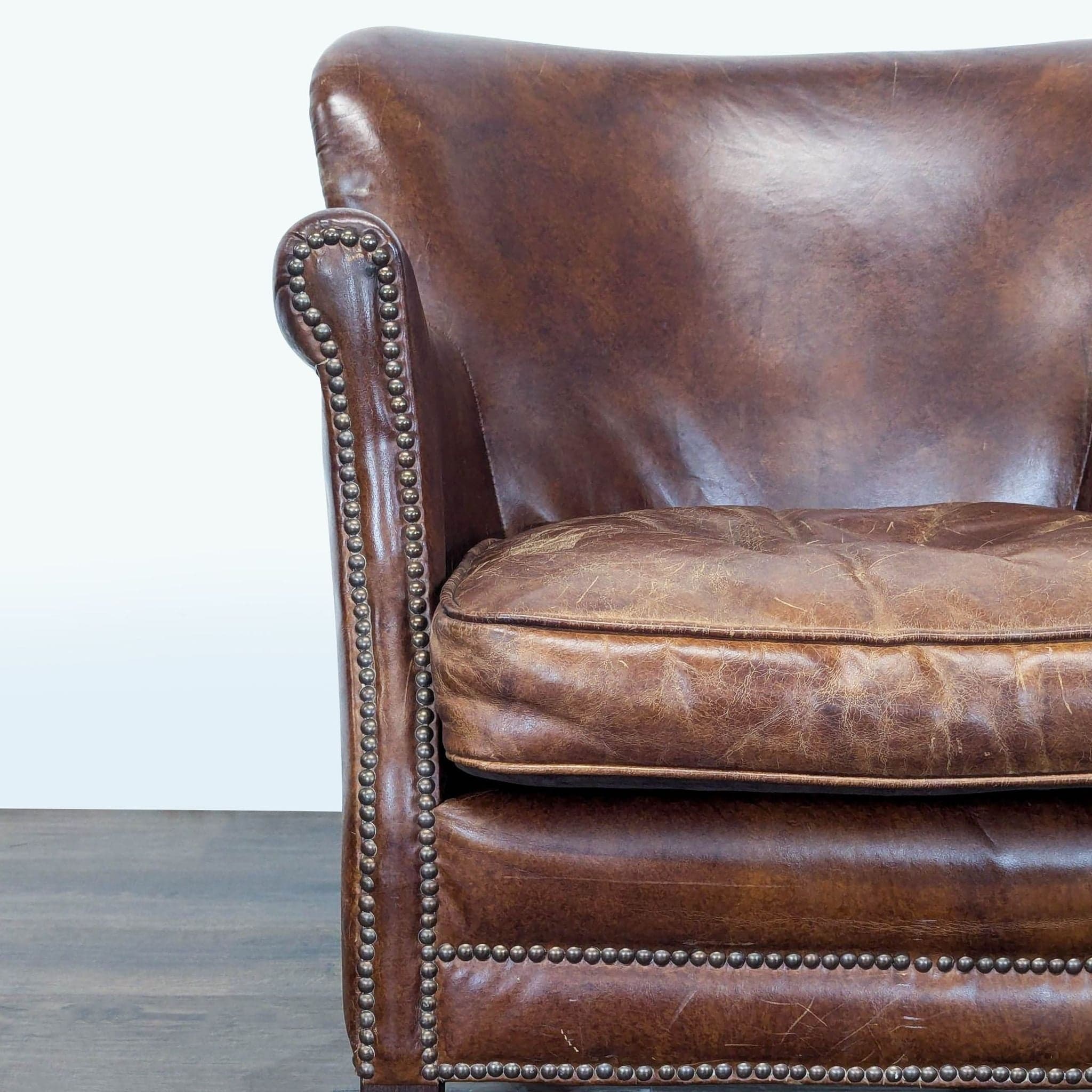 Restoration Hardware Professor Leather Lounge Chair - Thumbnail 11