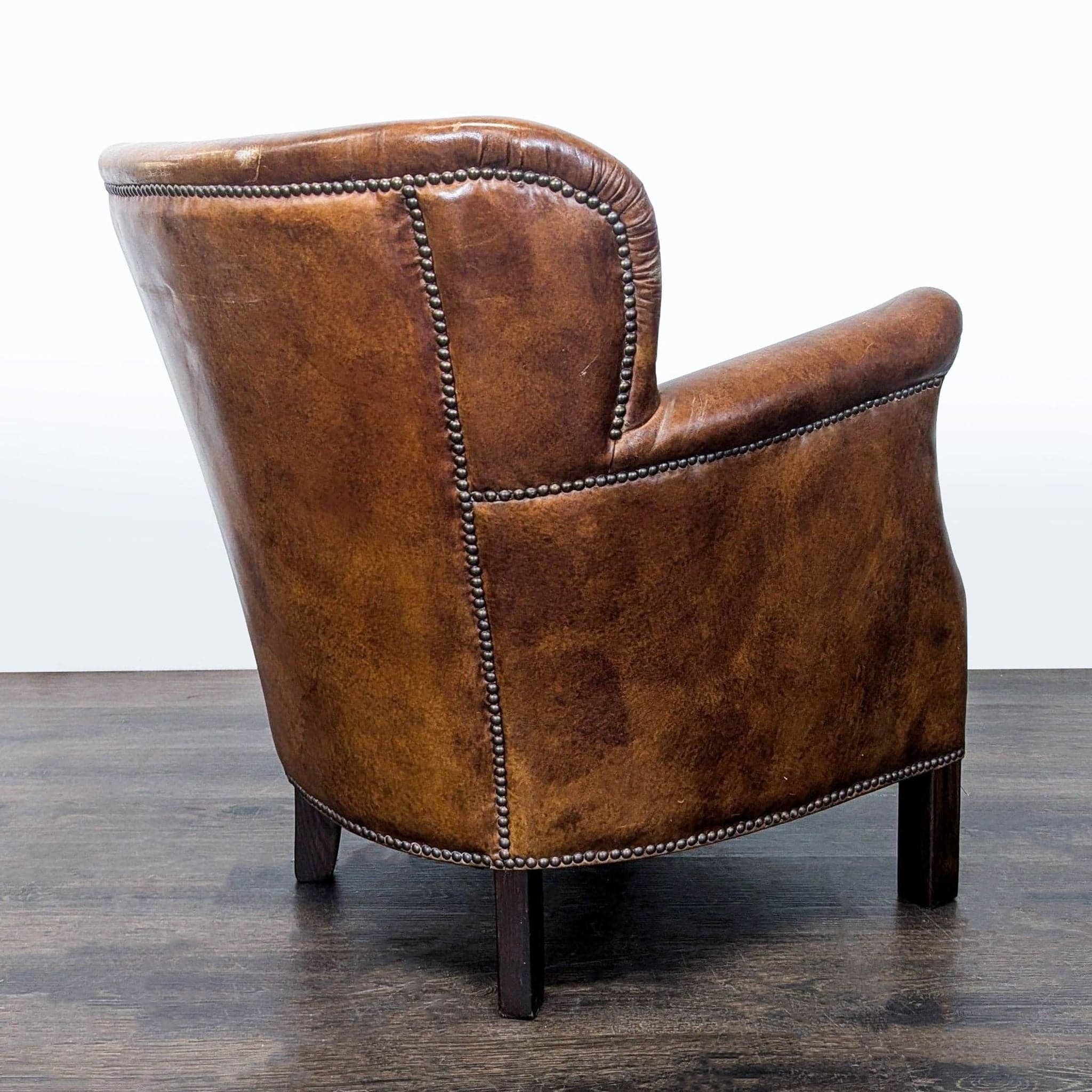 Restoration Hardware Professor Leather Lounge Chair - Thumbnail 4