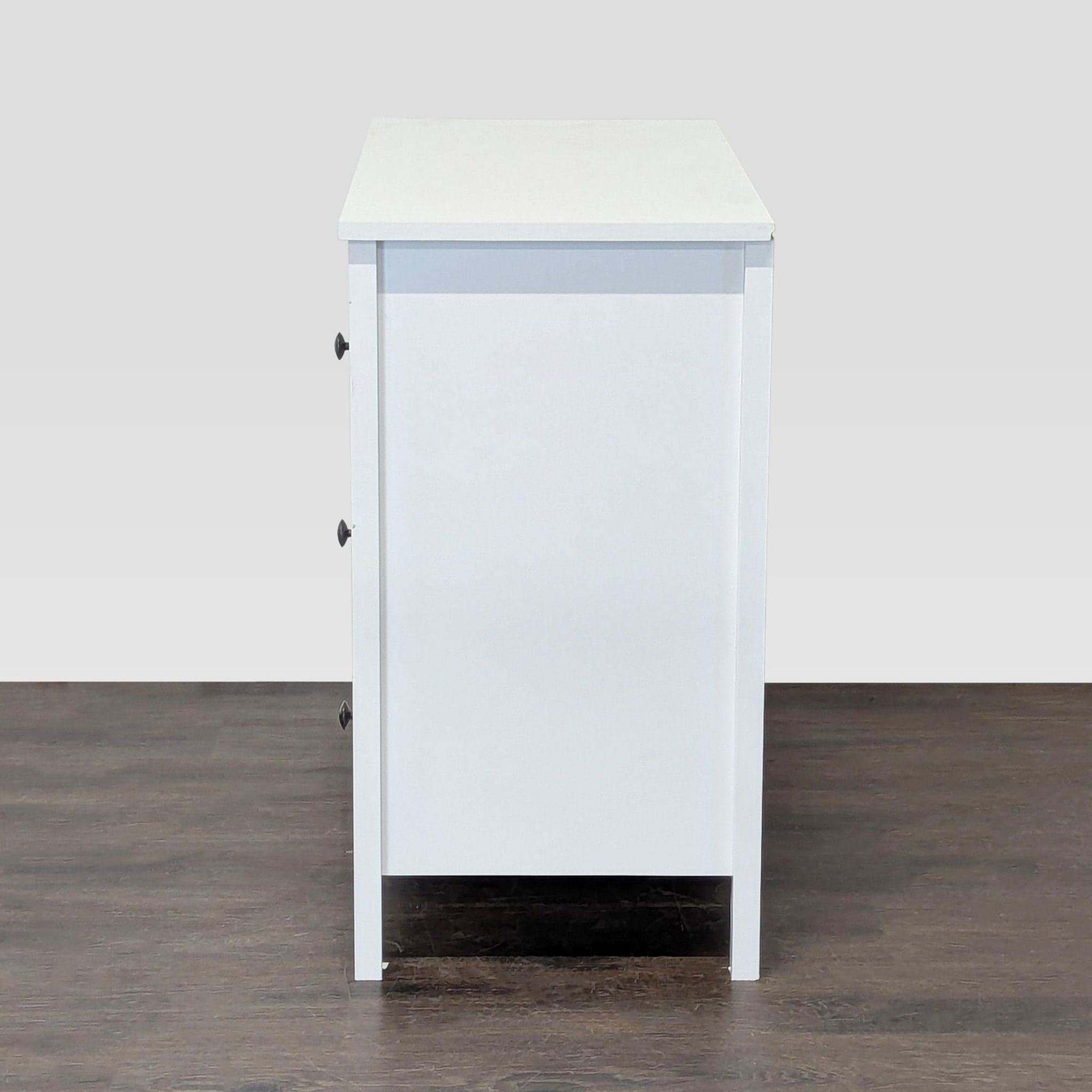 White 3-Drawer Dresser with Black Knobs - Thumbnail 3