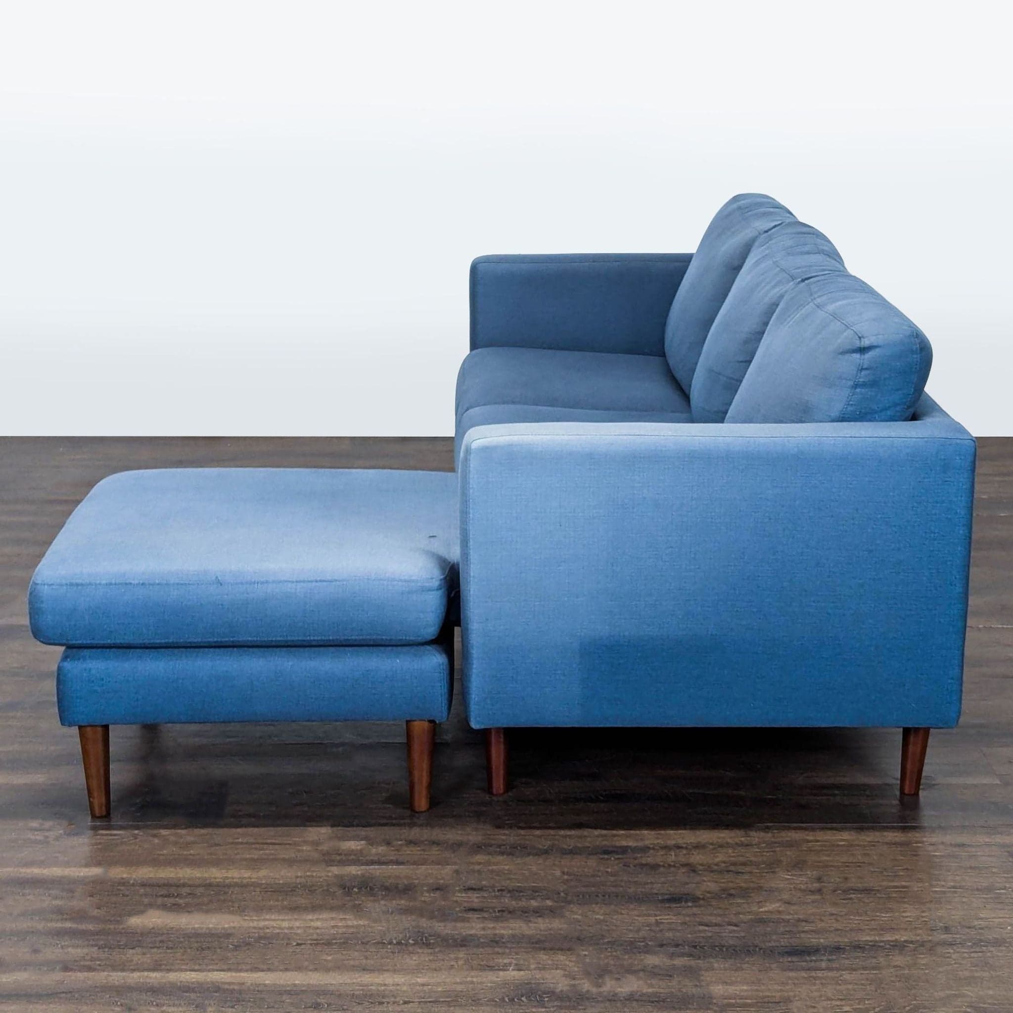 Rivet Revolve Blue Sectional Sofa with Right Chaise - Modern Design - Thumbnail 5