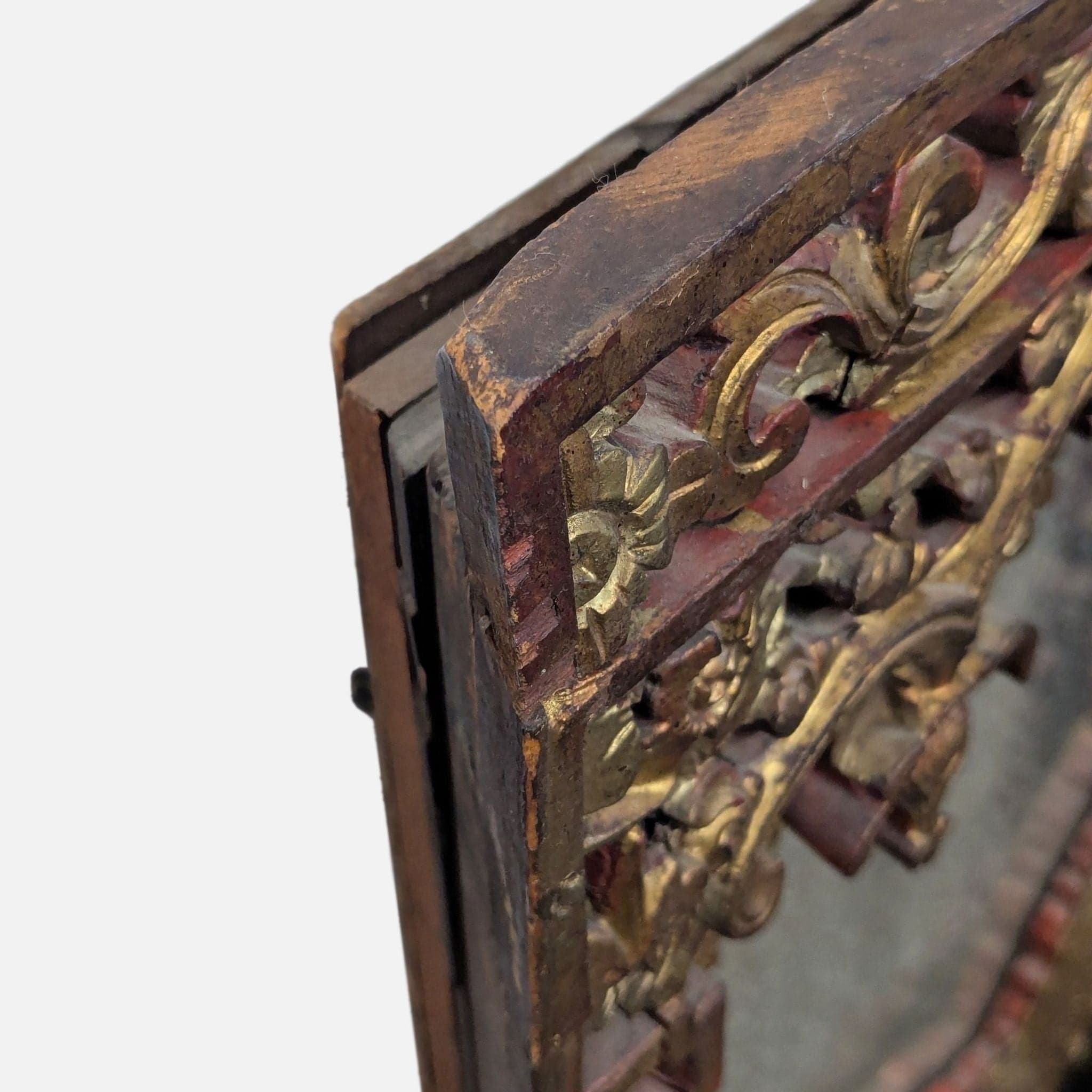 Antique Chinese Panel with Mirror - Thumbnail 2