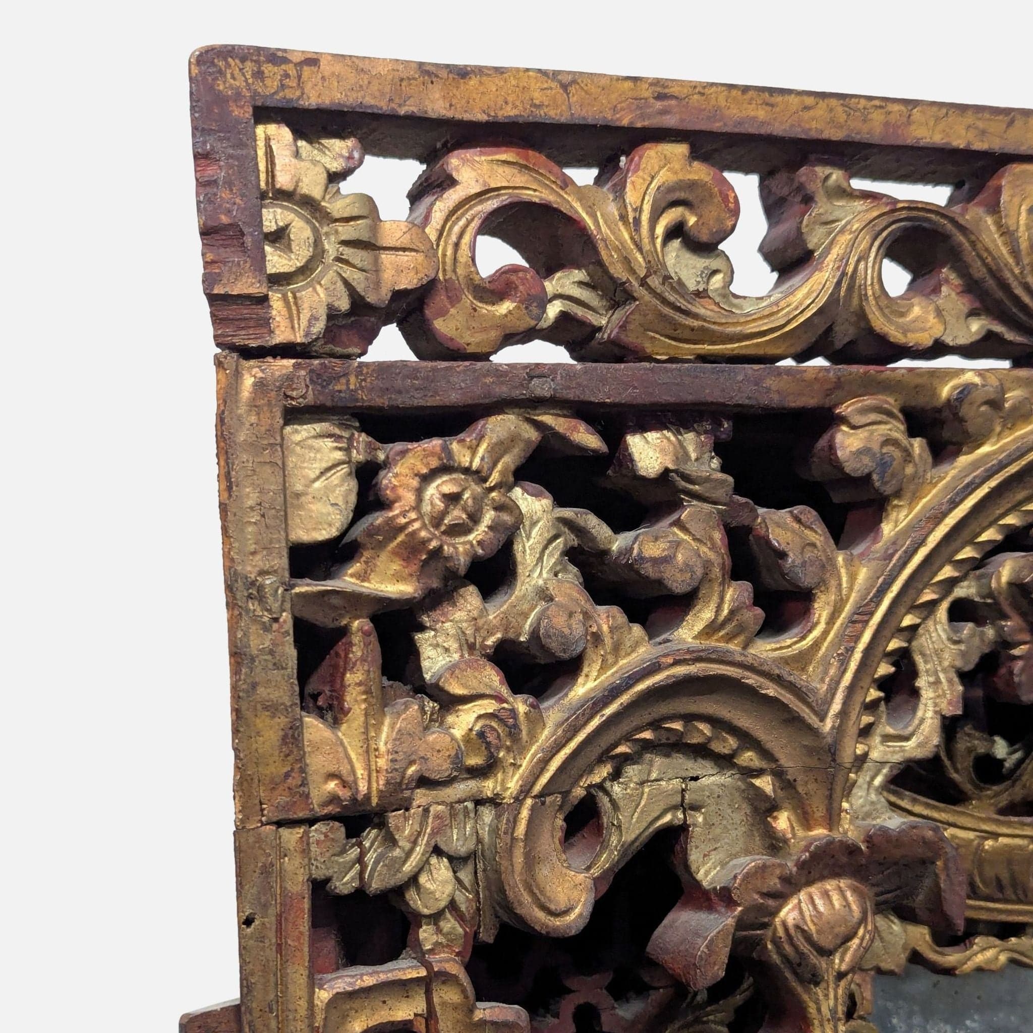 Antique Chinese Panel with Mirror - Thumbnail 3
