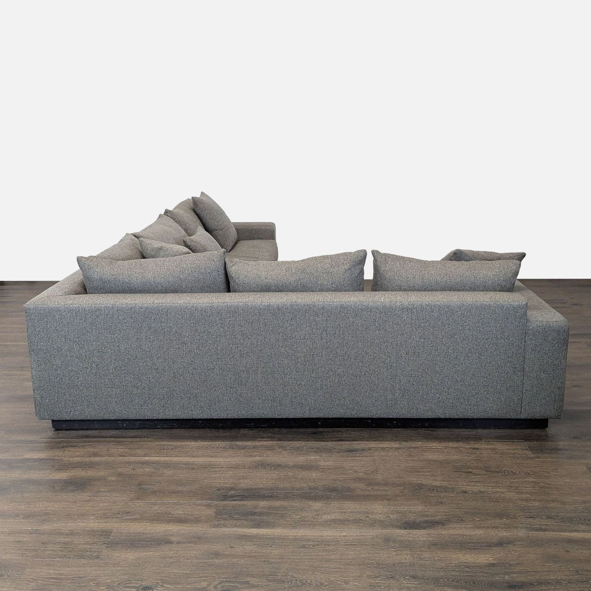 Rene Cazares Salvatore Modern Gray Fabric Sectional Sofa with Cushions - Thumbnail 4