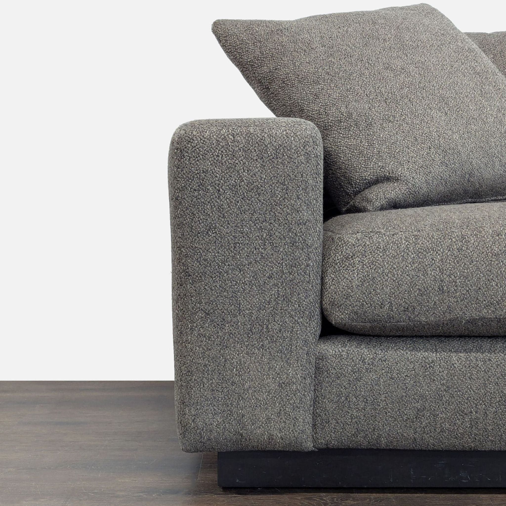 Rene Cazares Salvatore Modern Gray Fabric Sectional Sofa with Cushions - Thumbnail 7