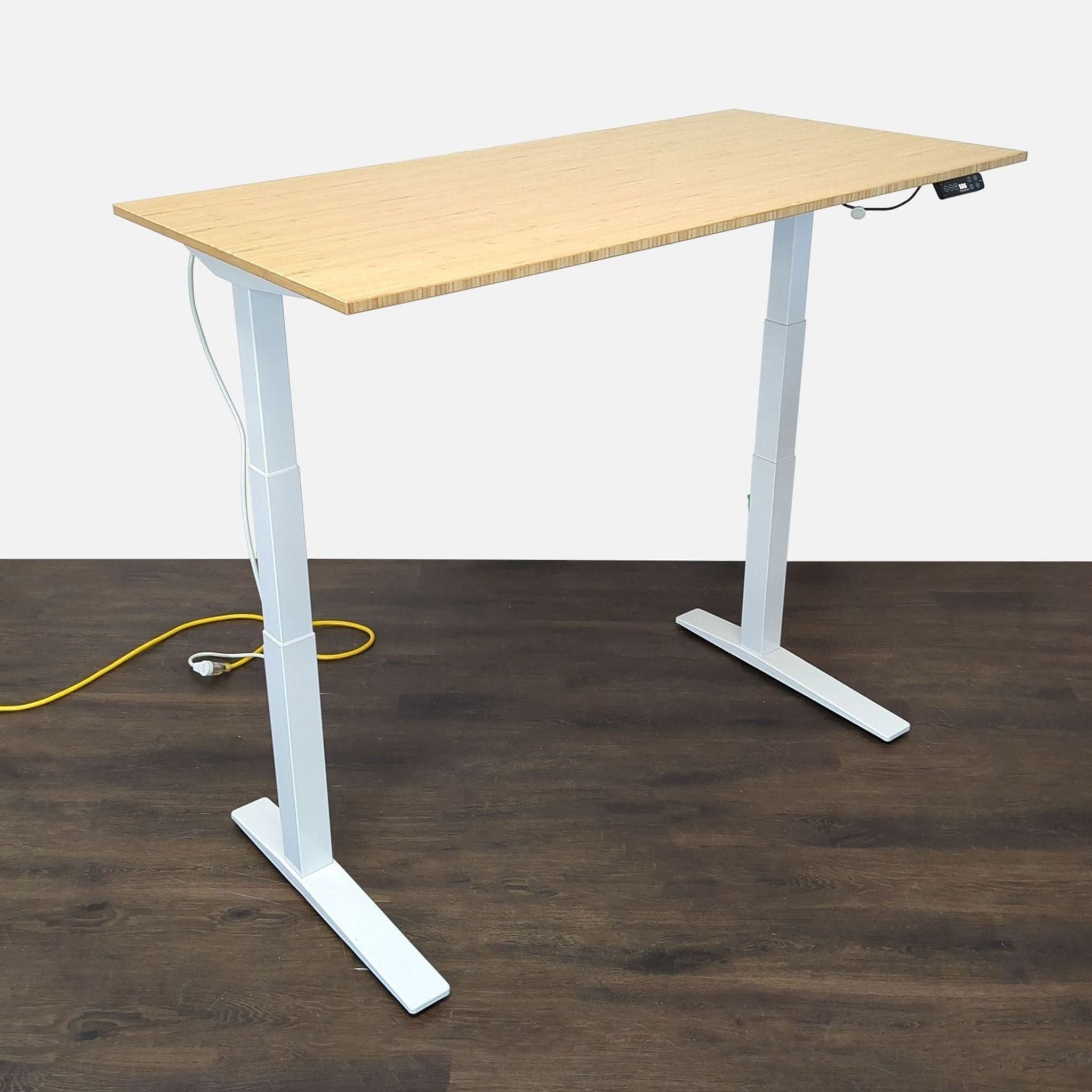 FlexiSpot Electric Height Adjustable Standing Desk with Bamboo Top - Thumbnail 2