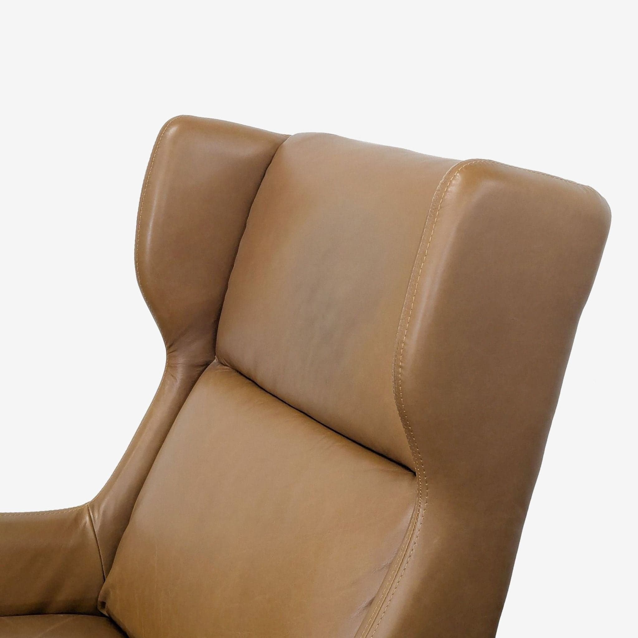 West Elm Ryder Leather Lounge Chair with Ottoman - Brown - Thumbnail 5