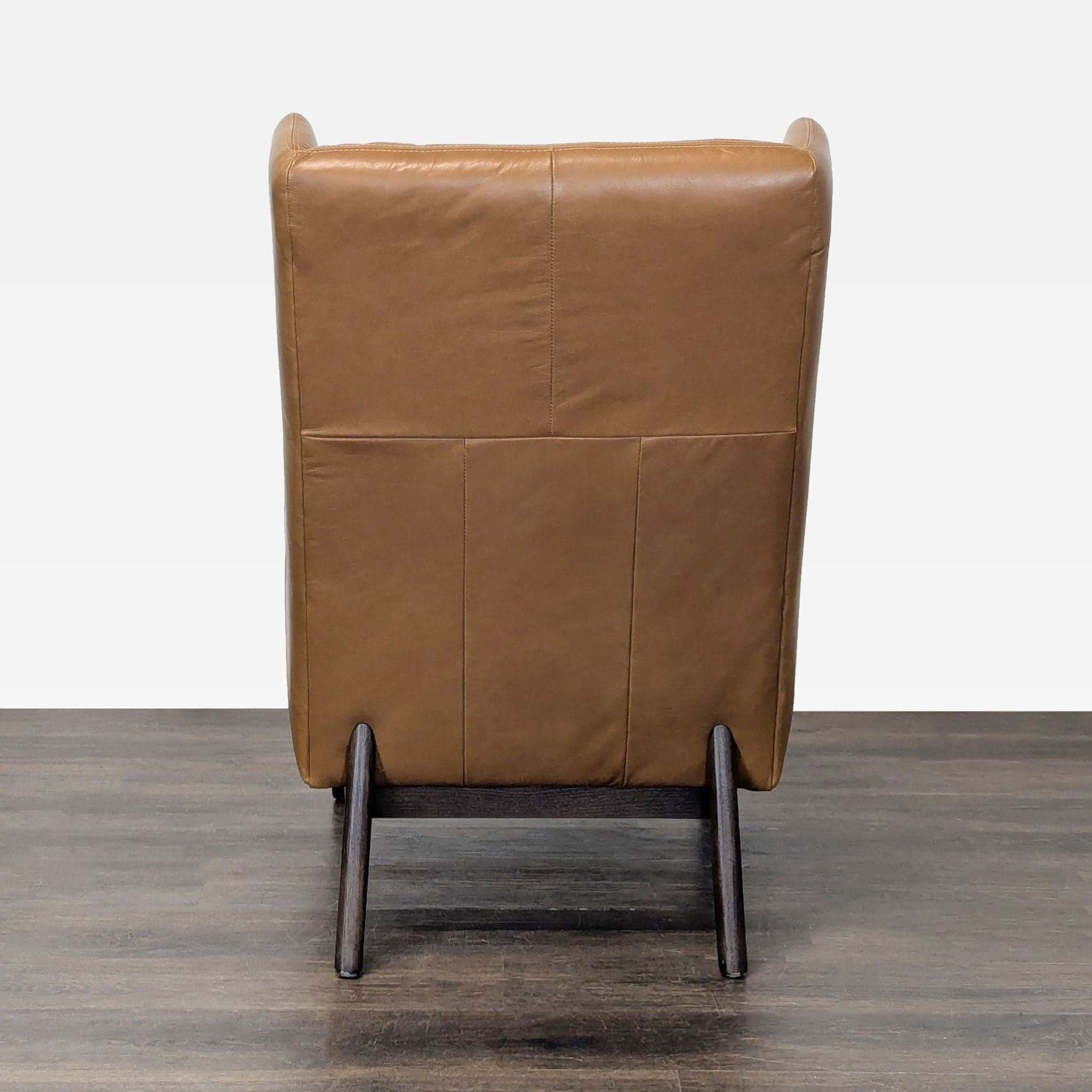West Elm Ryder Leather Lounge Chair with Ottoman - Brown - Thumbnail 9