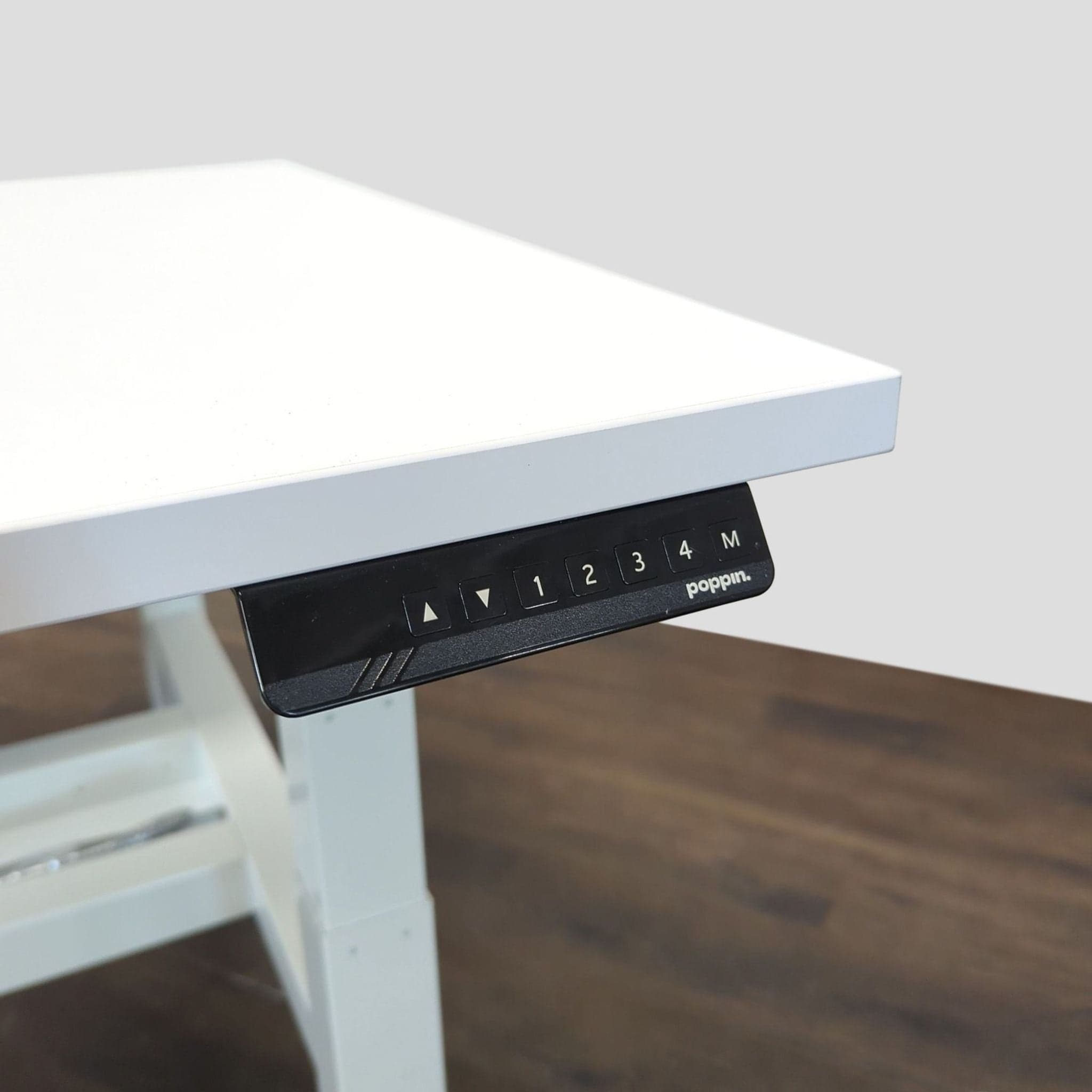 Poppin White Electric Adjustable Height Double Desk - Thumbnail 3
