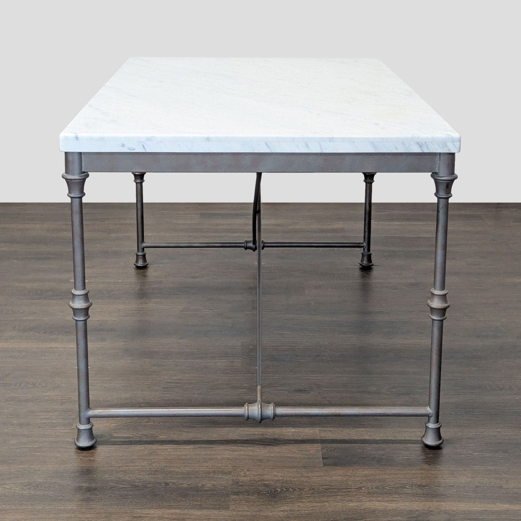 Crate and Barrel Marble Top Dining Set with 4 Chairs - Thumbnail 4