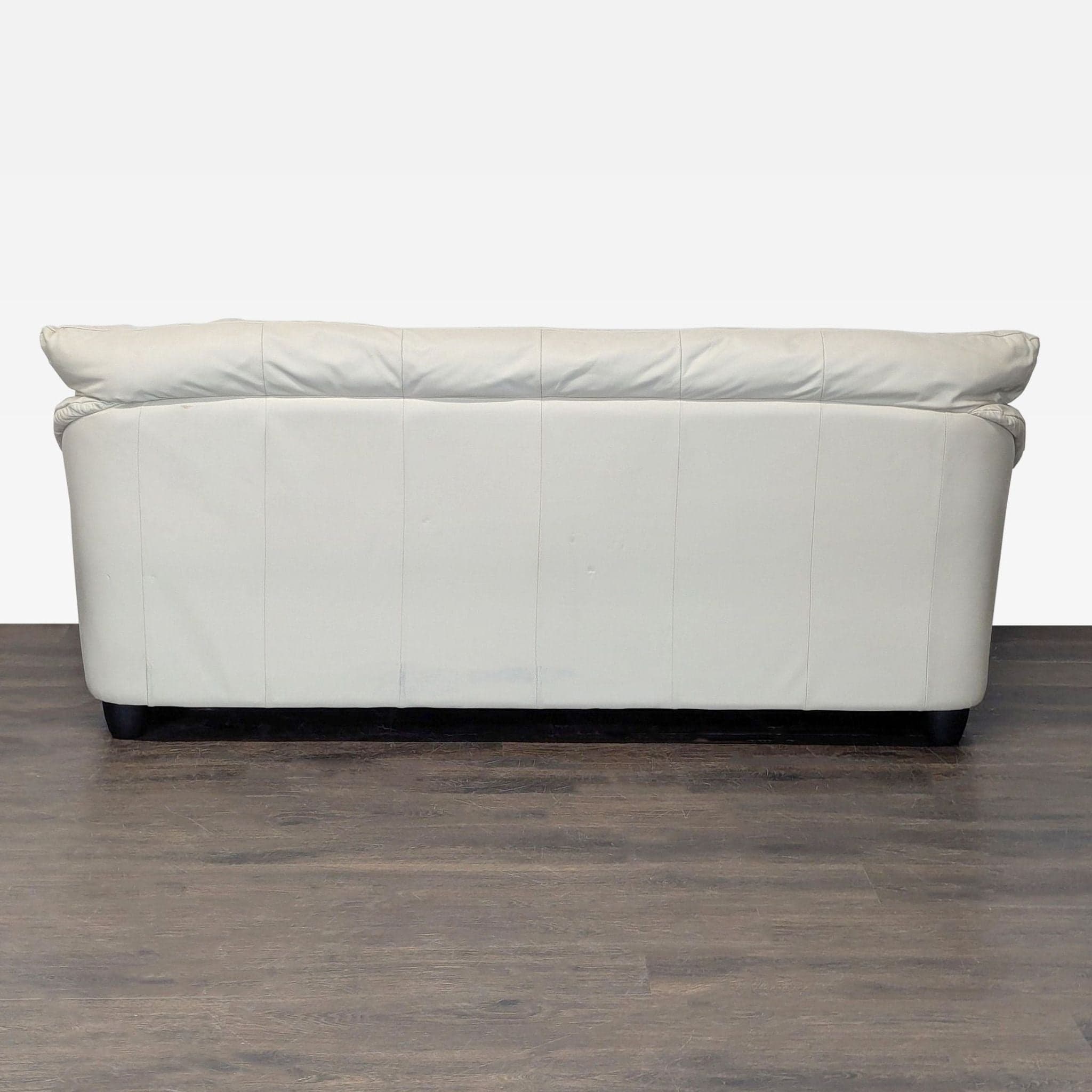 Italian Made 3-Seat Cream Leather Sofa - Thumbnail 4