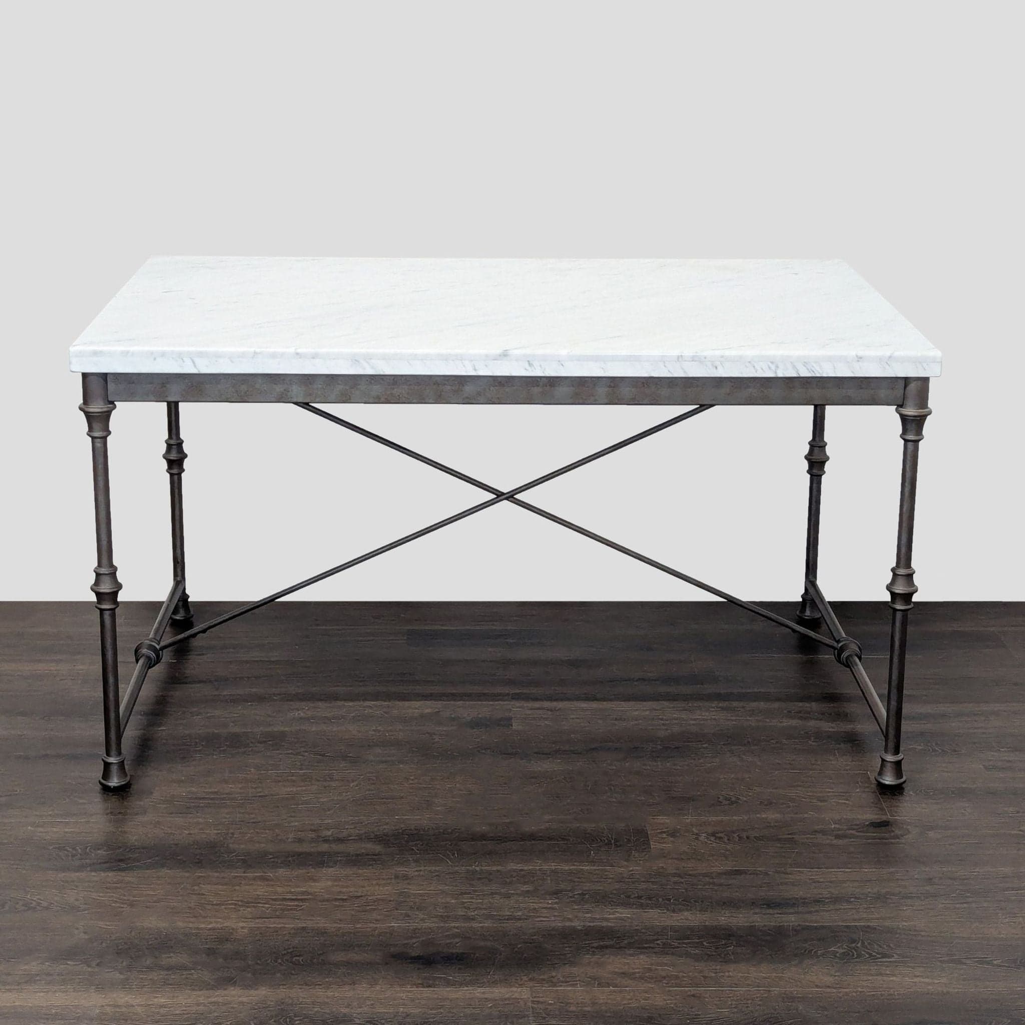 Crate and Barrel Marble Top Dining Set with 4 Chairs - Thumbnail 2