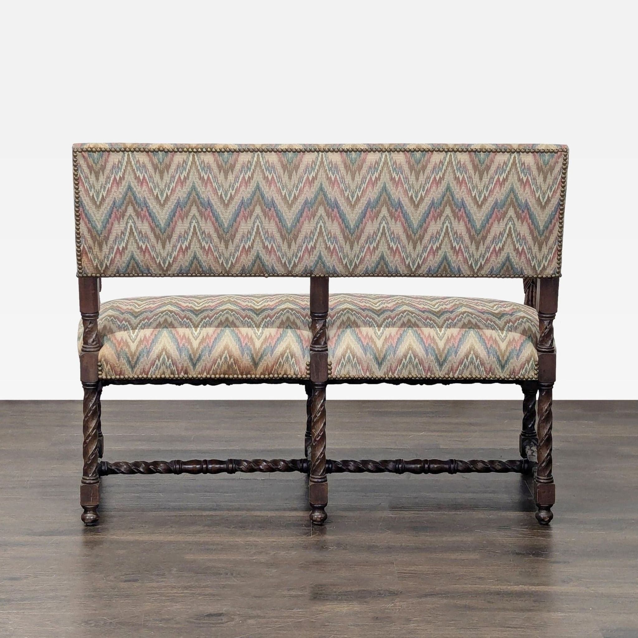 Antique Upholstered Bench - Thumbnail 6
